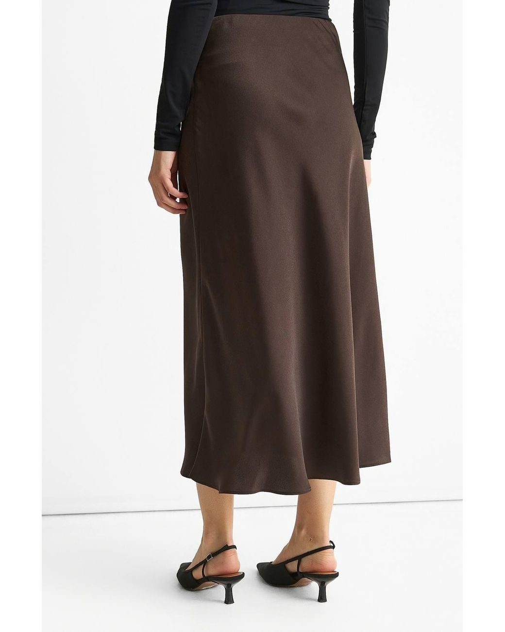 Gini London Black Bias Midi Skirt
