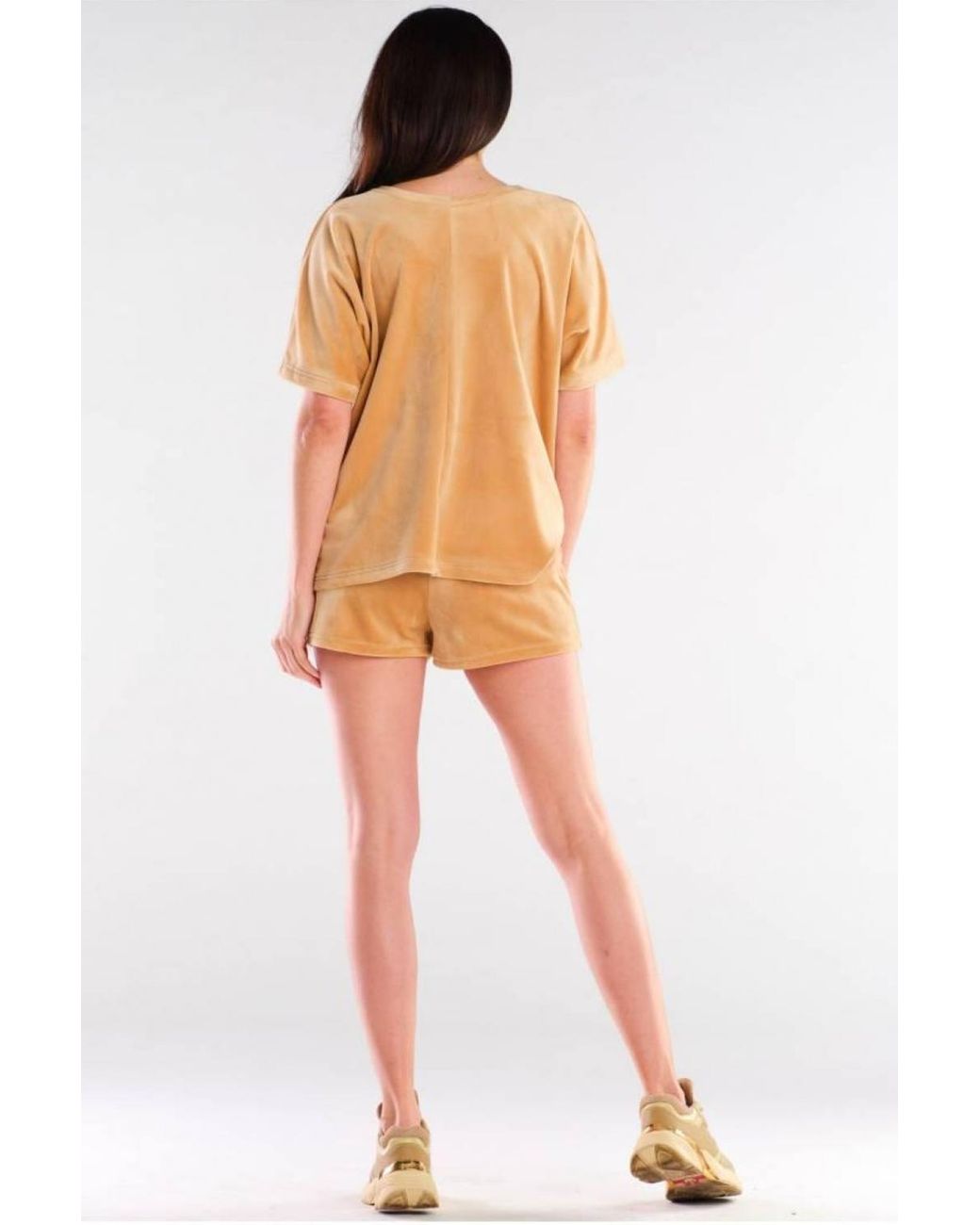Love Lace Natural Velour Lounge Shorts Loose Fit Comfortable