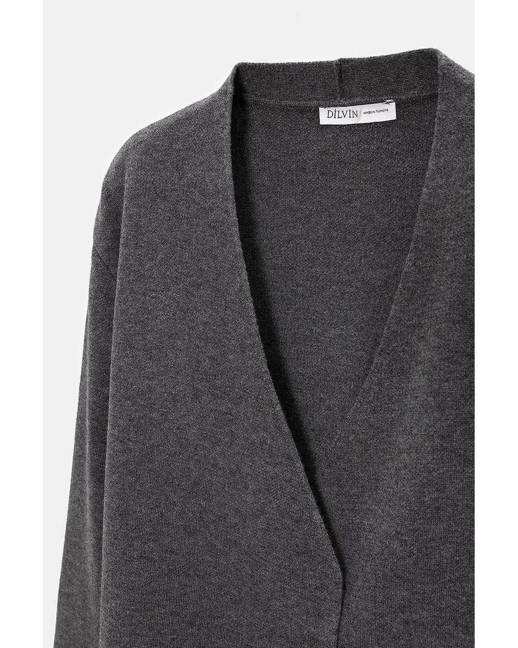 Dilvin Blue Acrylic Wool Blend Cardigan