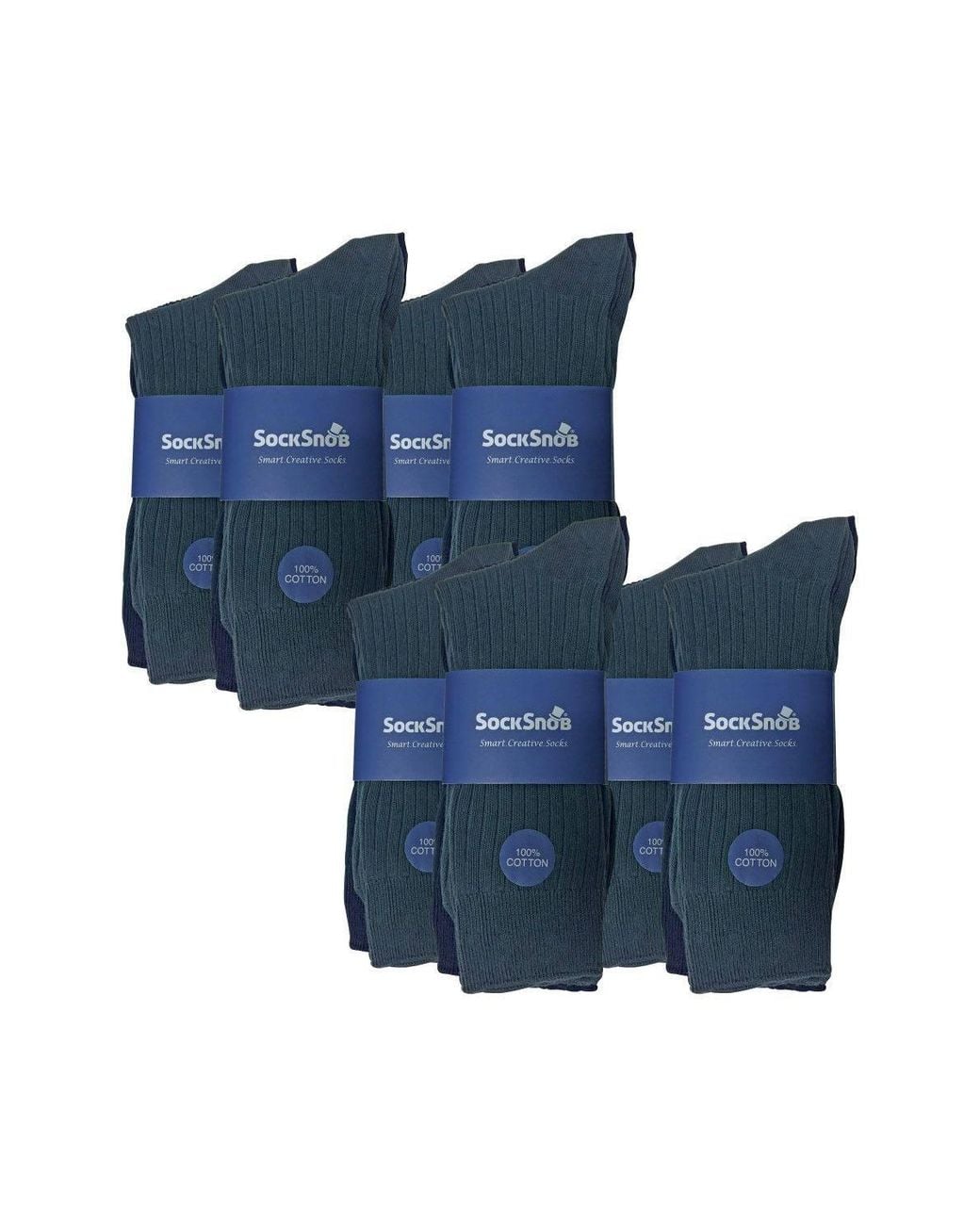 Sock Snob Blue 24 Pairs Multipack Ultimate Comfort 100% Cotton Socks for men