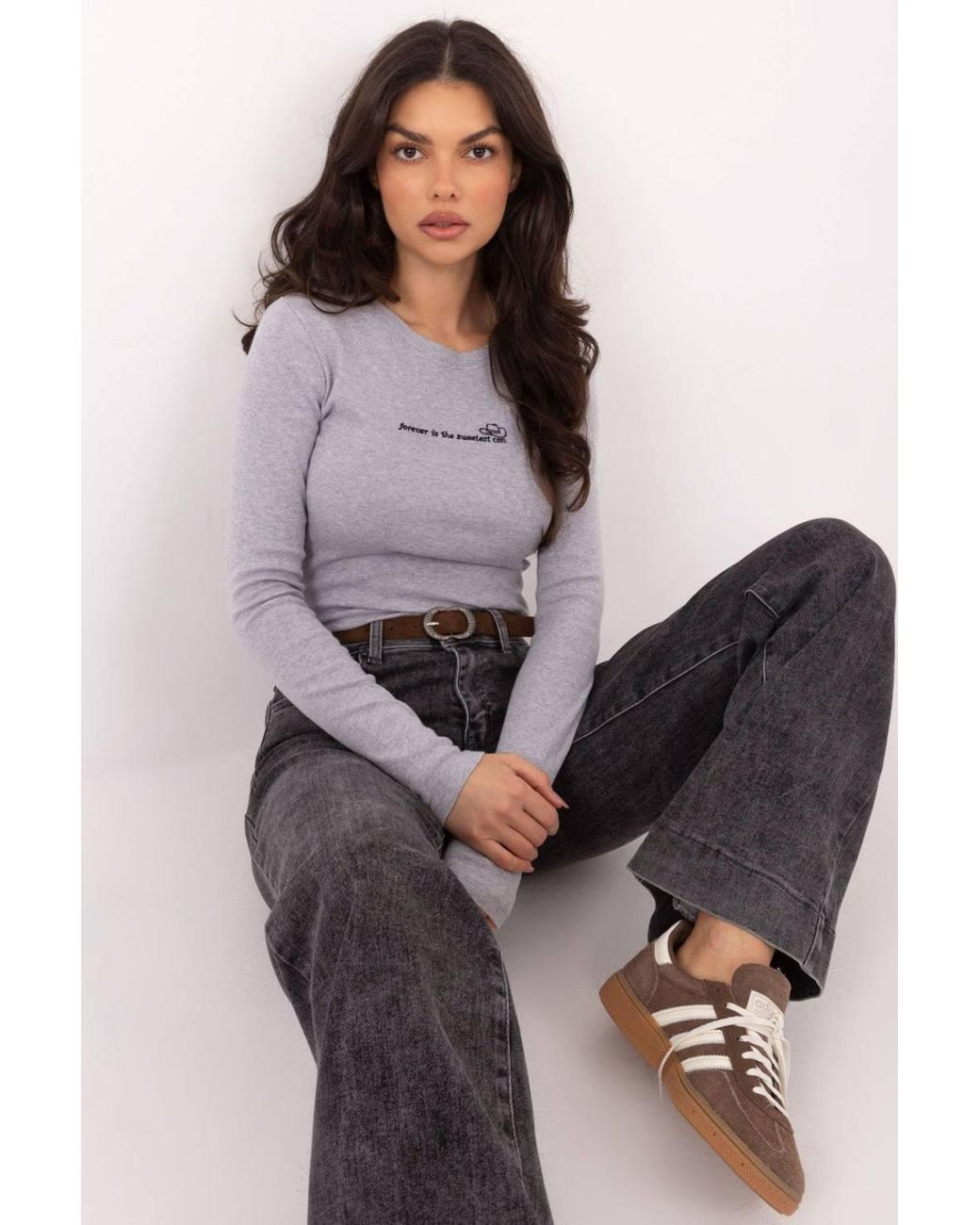 Love Lace Purple Fitted Long Sleeve Cotton Blouse With Embroidery Style 224900