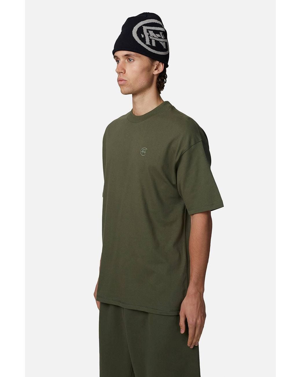 Good For Nothing Green Relaxed Monogram Tee for men