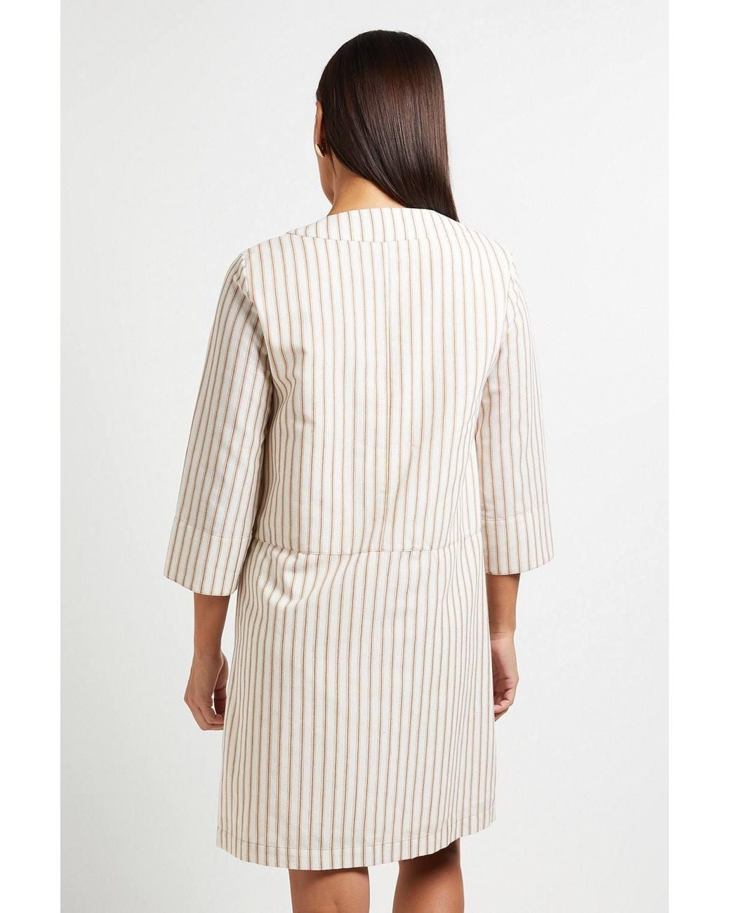 PRINCIPLES Natural Trapeze Stripe Tunic Dress