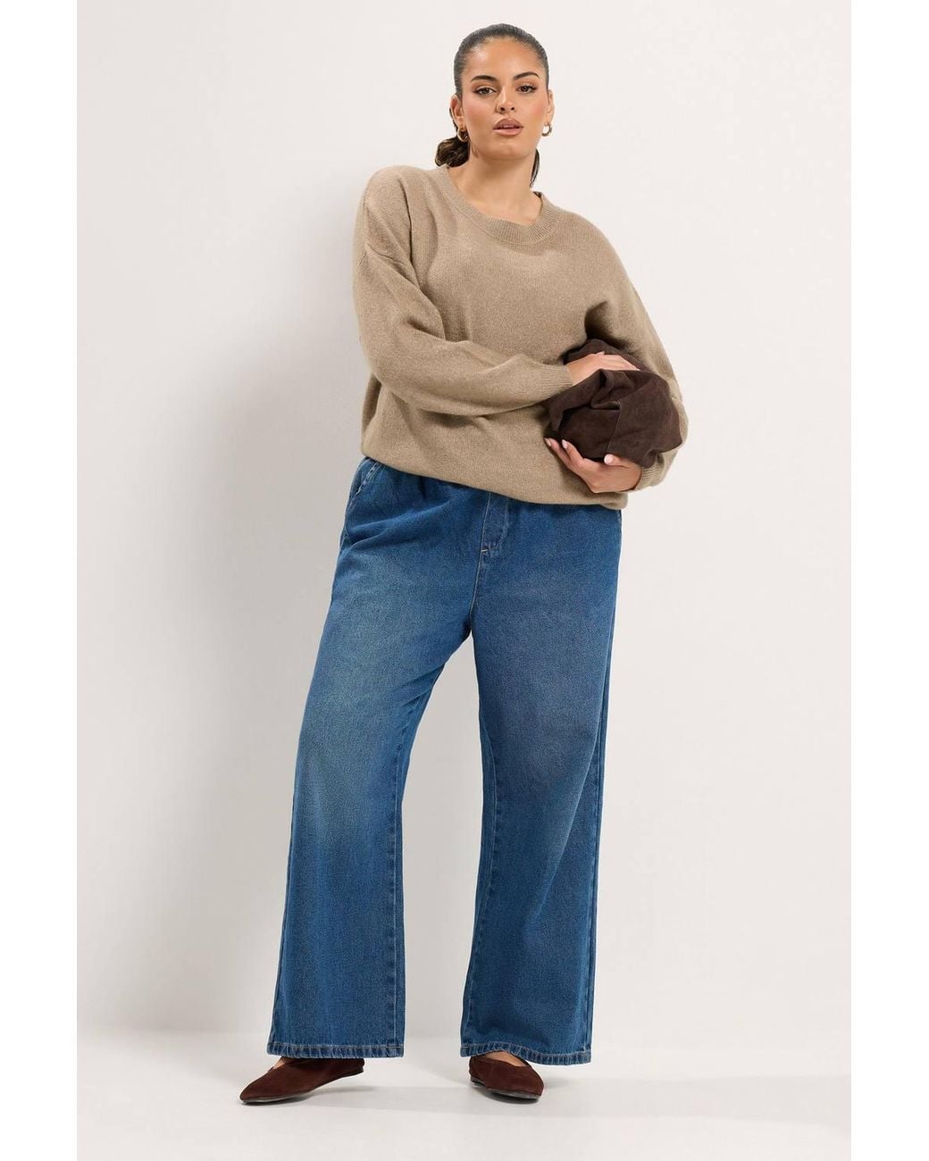 Yours Natural Crew Neck Knitted Jumper