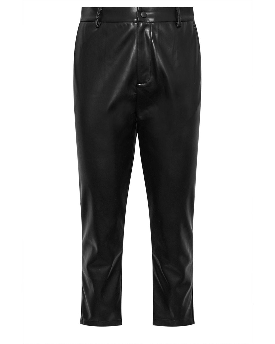 Yours Black Faux Leather Straight Leg Trousers