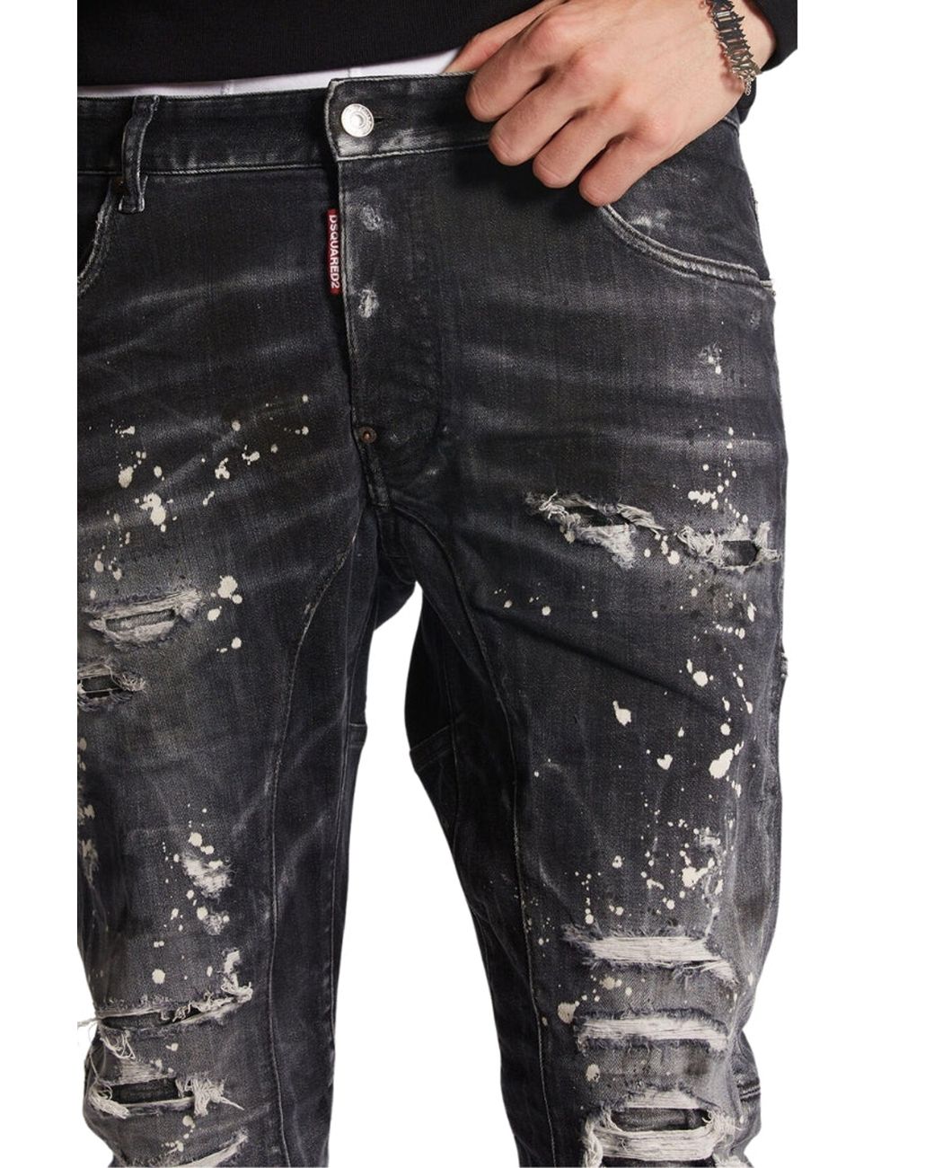 DSquared² Blue Tidy Biker Button Fly Skinny Fit Jeans for men