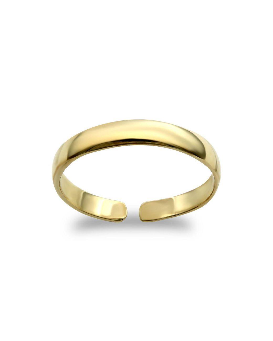Jewelco London Metallic 9Ct Elegant Minimalist D-Shape Band Toe Ring 2.5Mm
