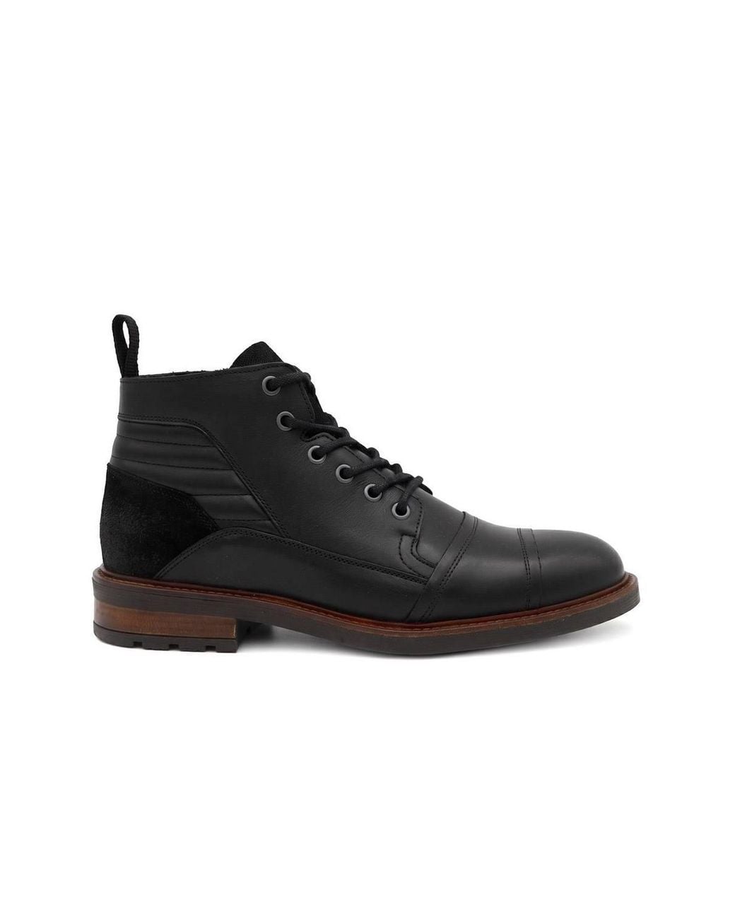Jones Bootmaker Black Everett Wide Fit Leather Boots for men
