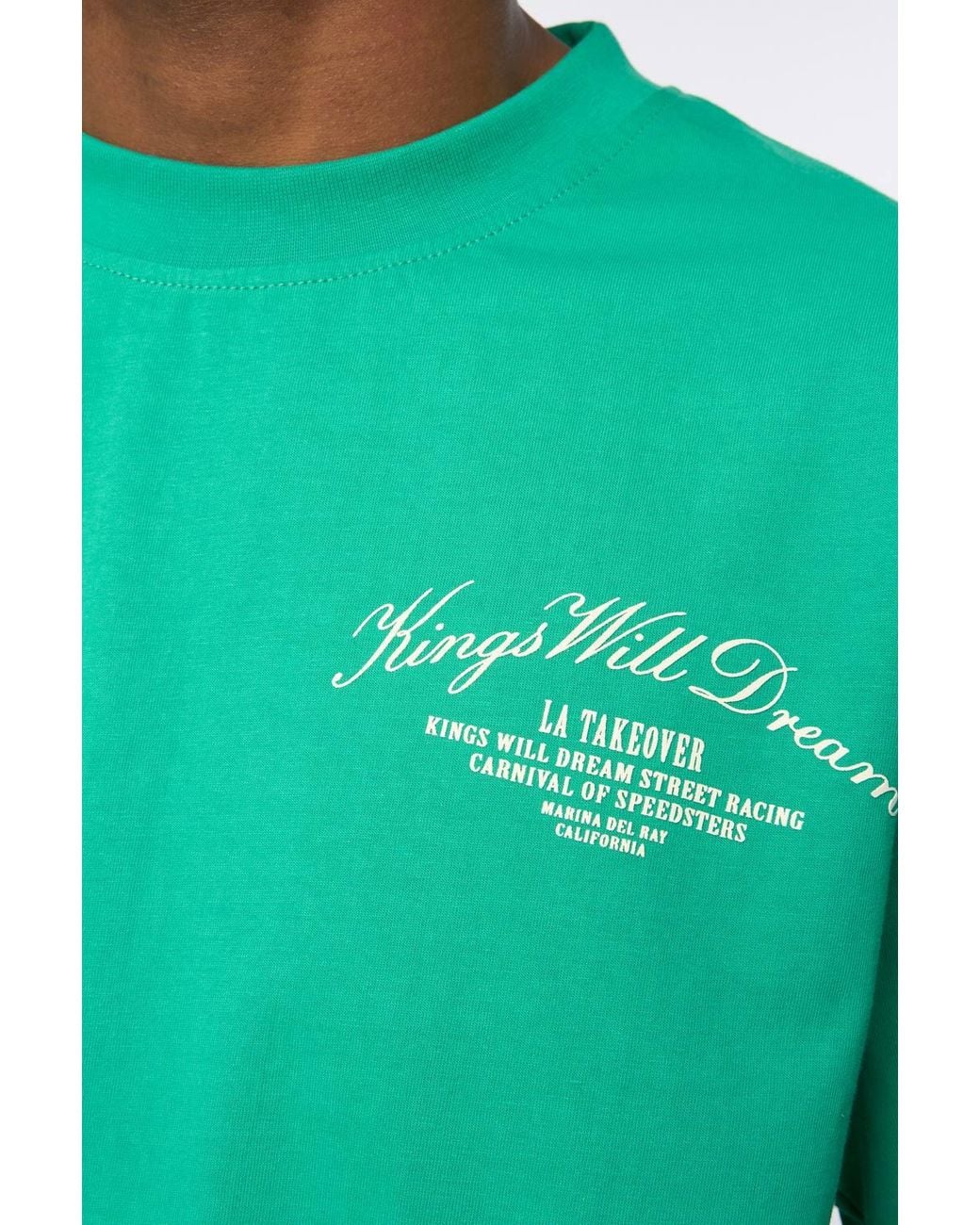 Kings Will Dream Green Arch 100% Heavyweight Cotton Oversized Graphic T-Shirt for men