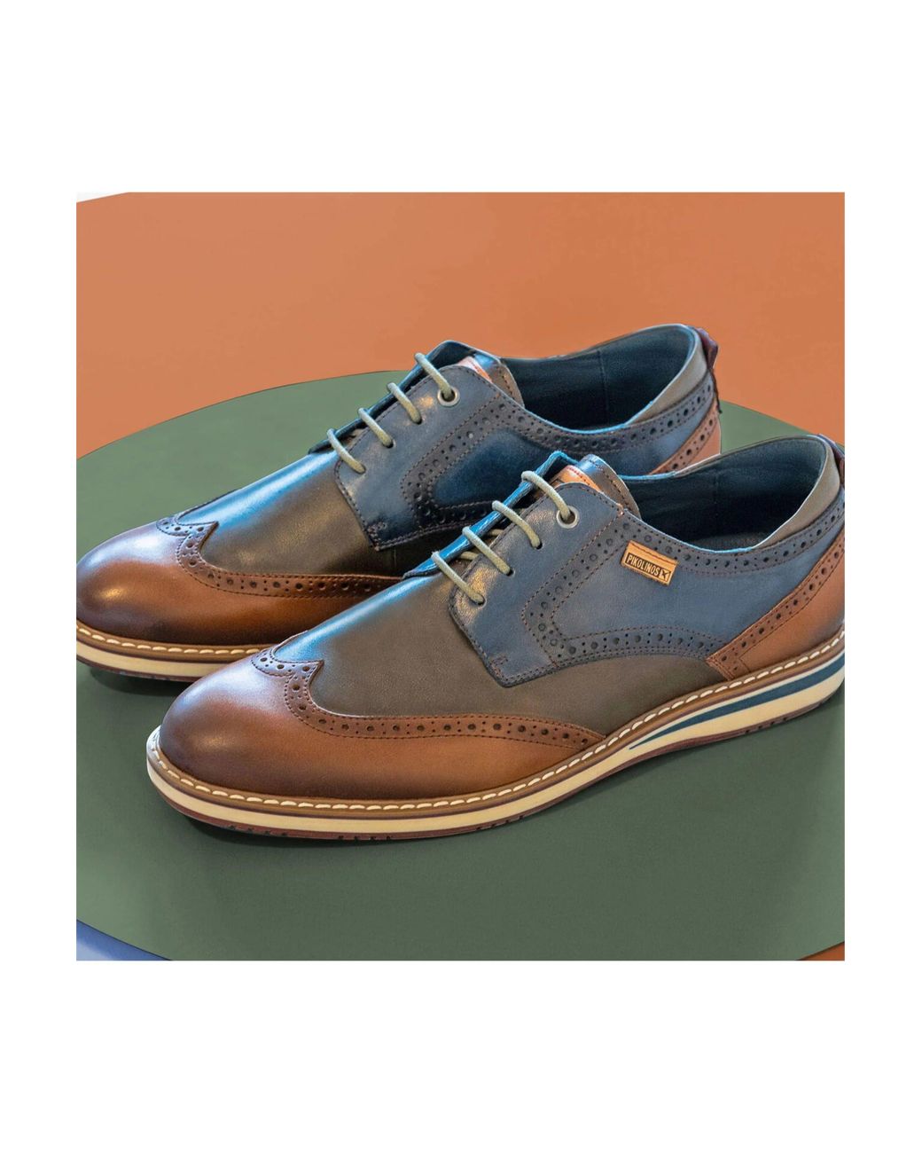 Infinity Leather Brown Pikolinos Leather Brogue Lace-Up Oxford Shoes for men