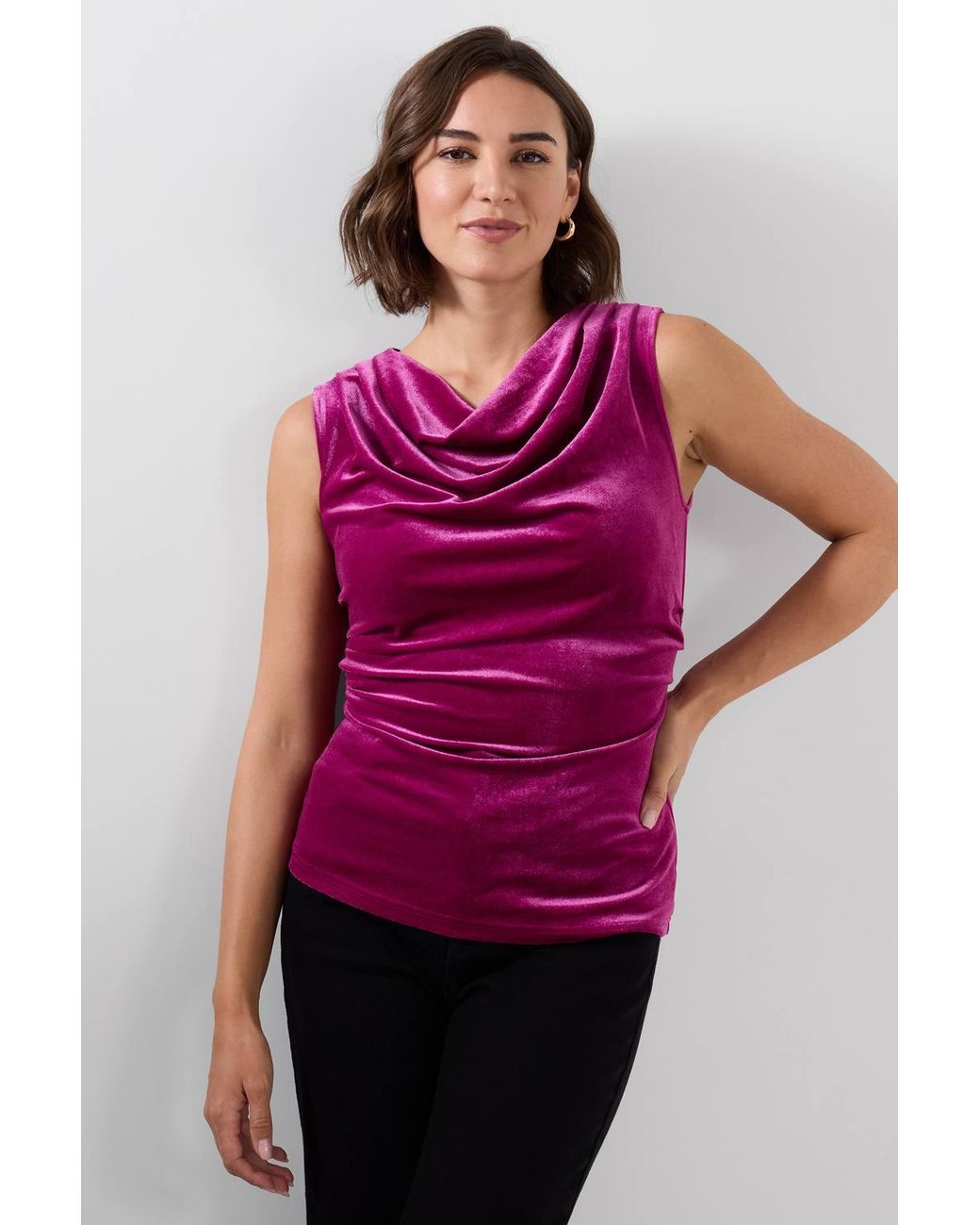 Joe Browns Pink India Velour Cowl Neck Top