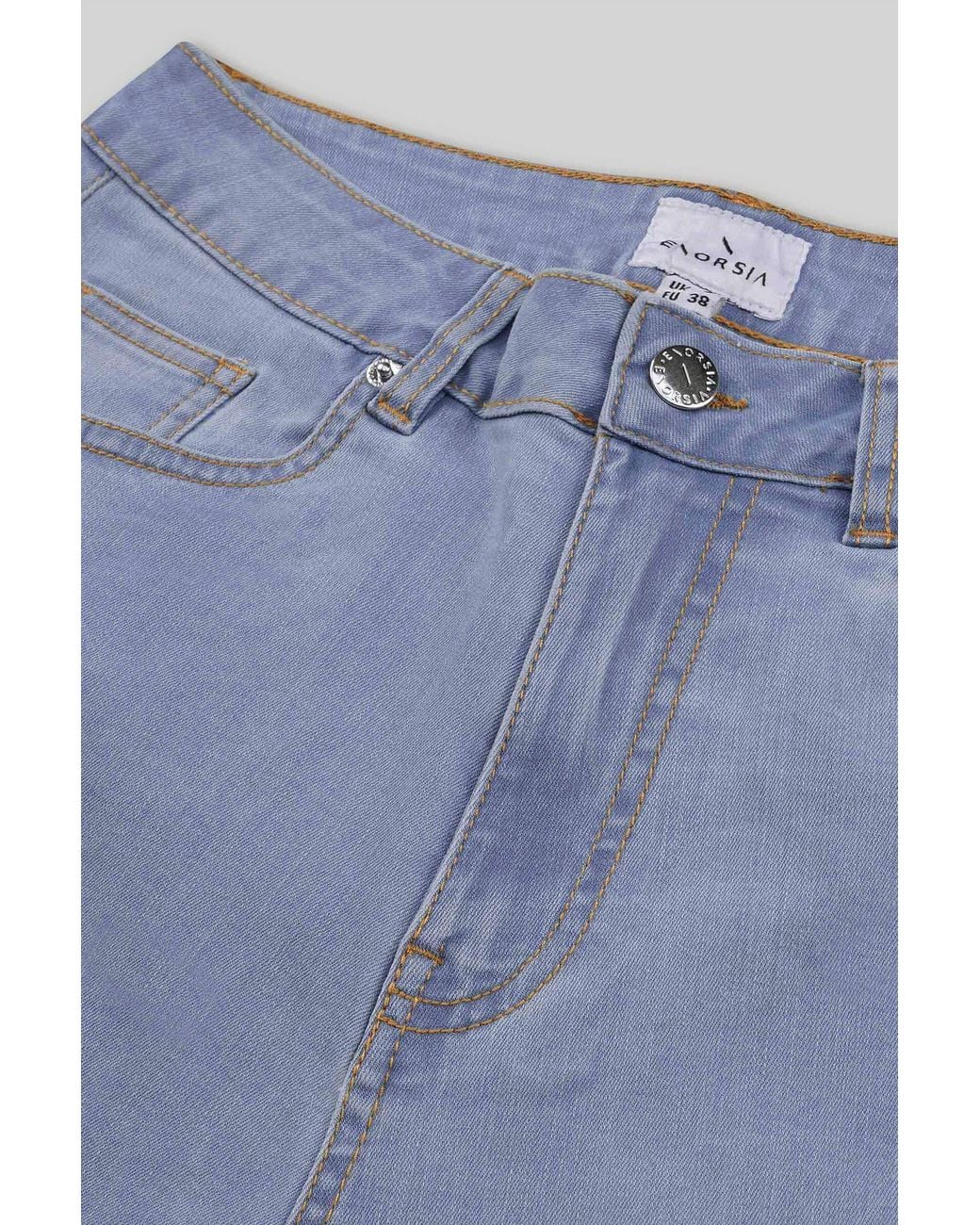 Enorsia Blue High Waisted Regular Fit Jeans