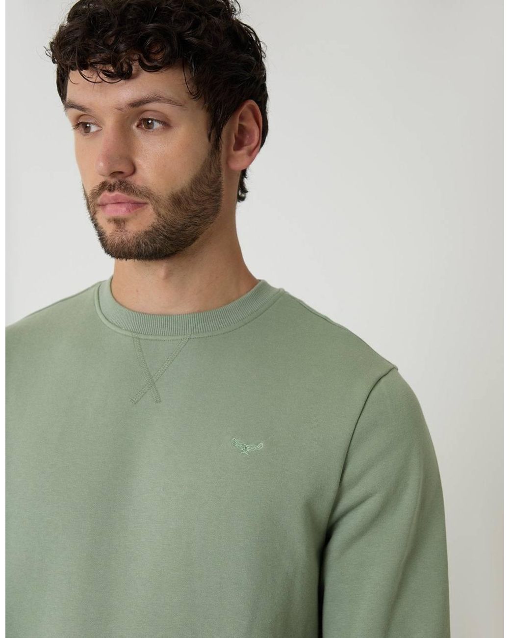 Threadbare Green Crew Neck Sweatshirt for men
