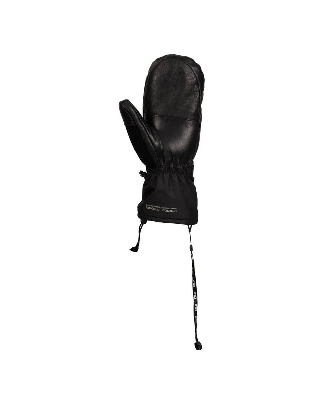 Trespass Black Thoren Dlx Goat Leather Ski Mittens for men