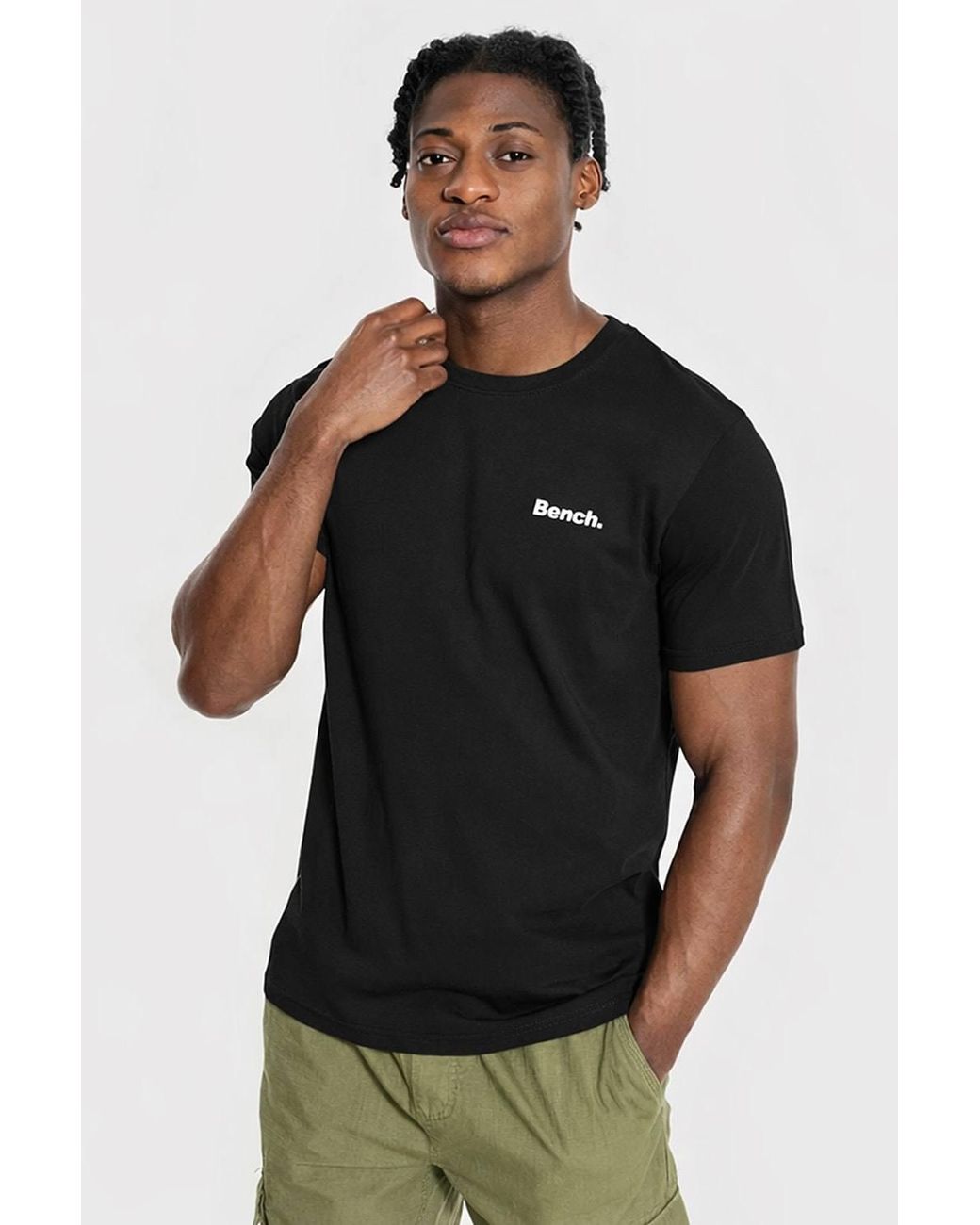 Bench Black 100% Cotton Logo Soft Breathable Casual Everyday Wear Top for men