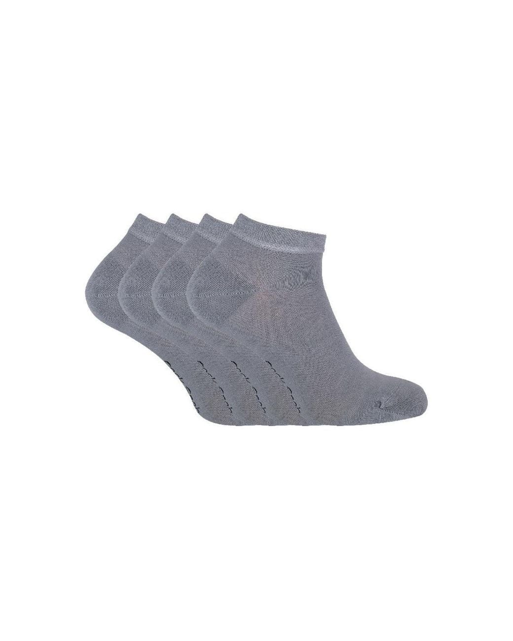 Sock Snob Gray 4 Pack Luxury Bamboo Low Cut Trainer Socks