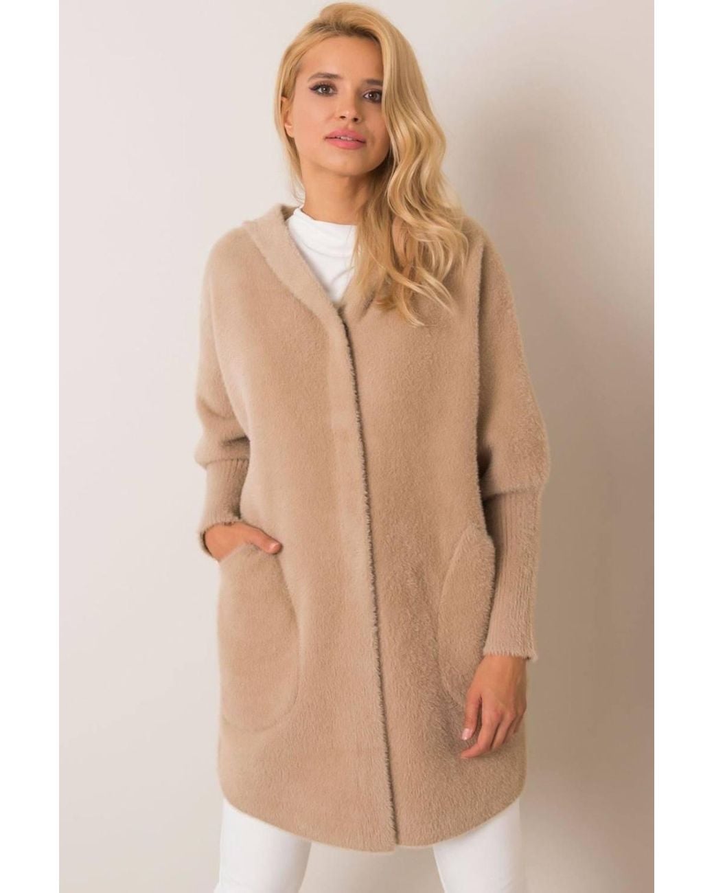 Love Lace Natural Viscose Hooded Coat With Studs