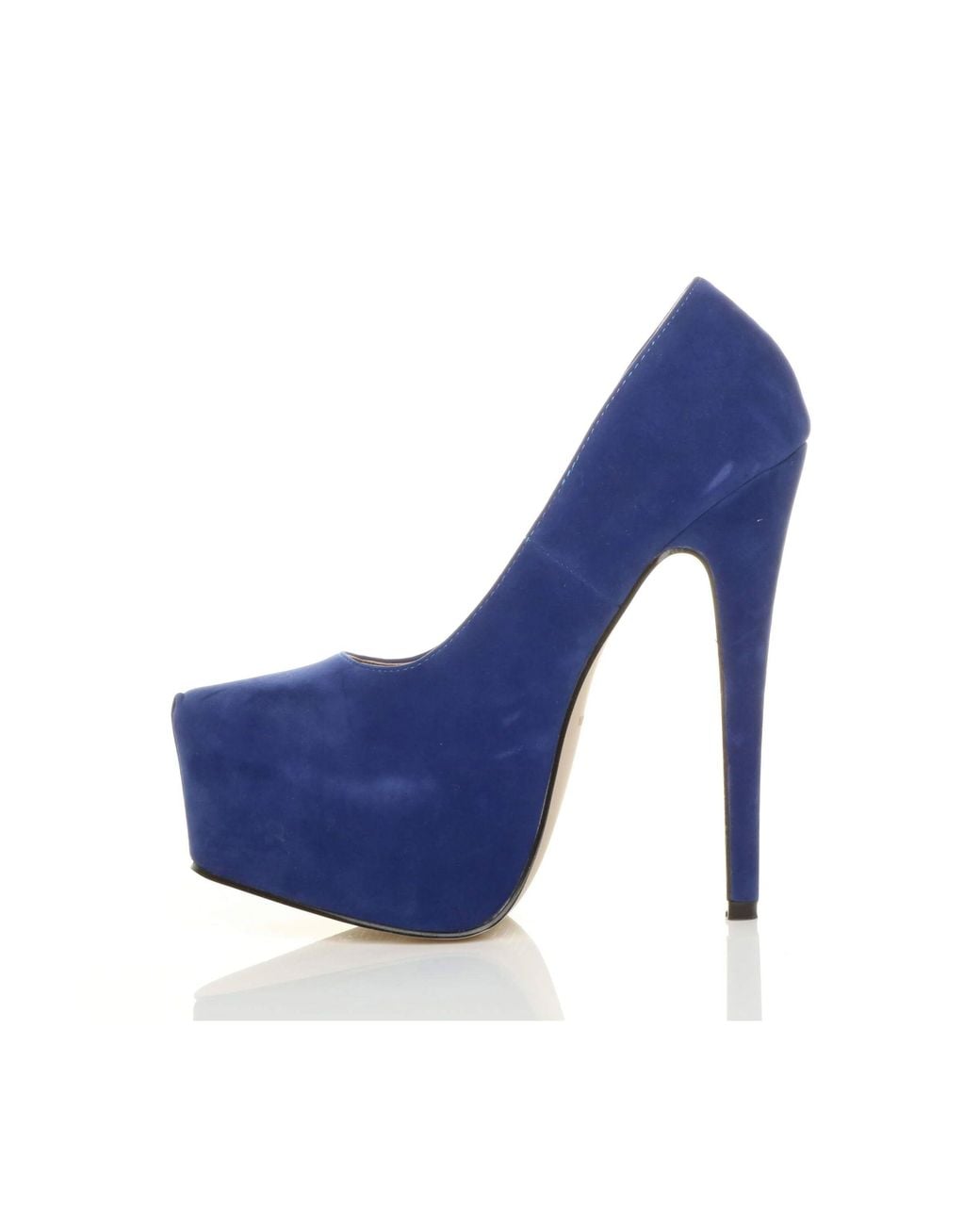 AJVANI Blue High Heel Platform Court Shoes