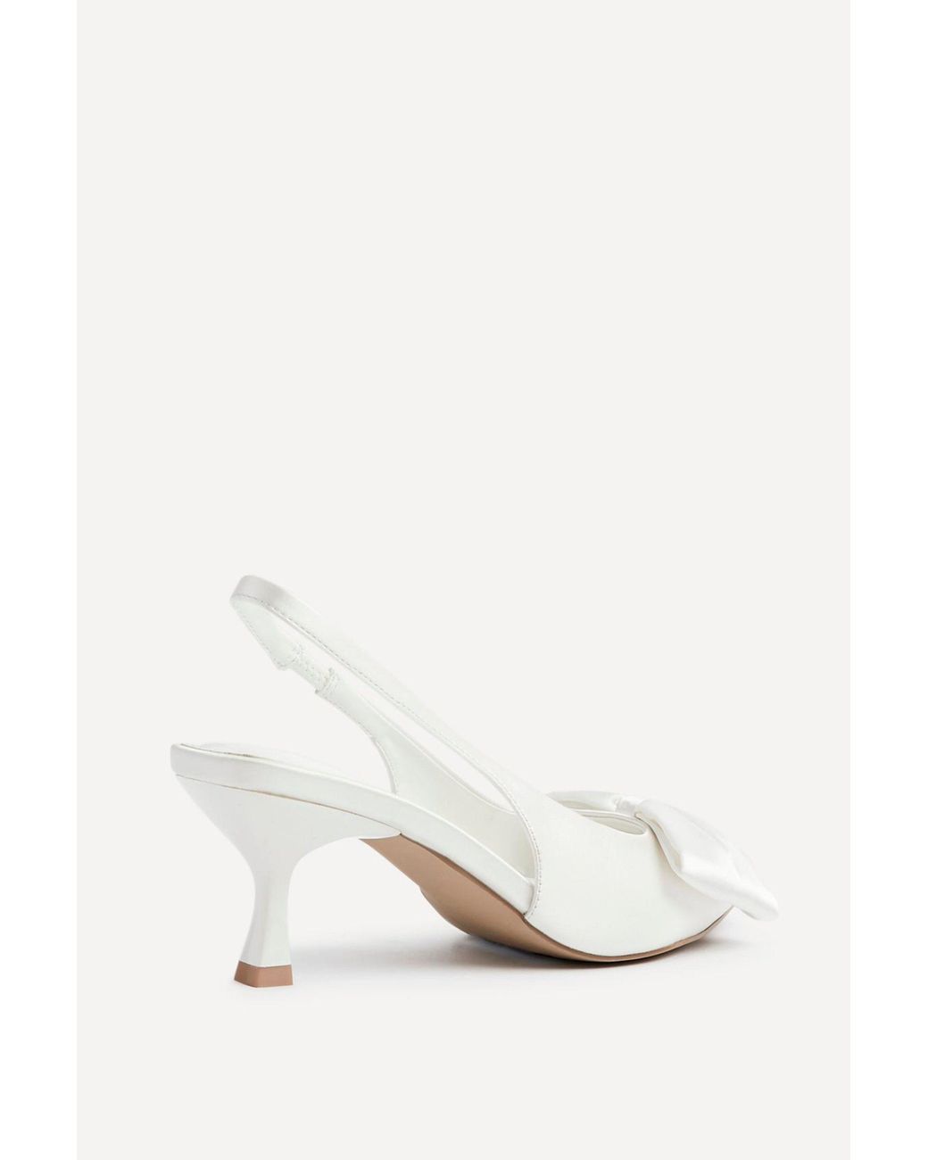 Linzi White Merlot Bridal Satin Bow Court Heels