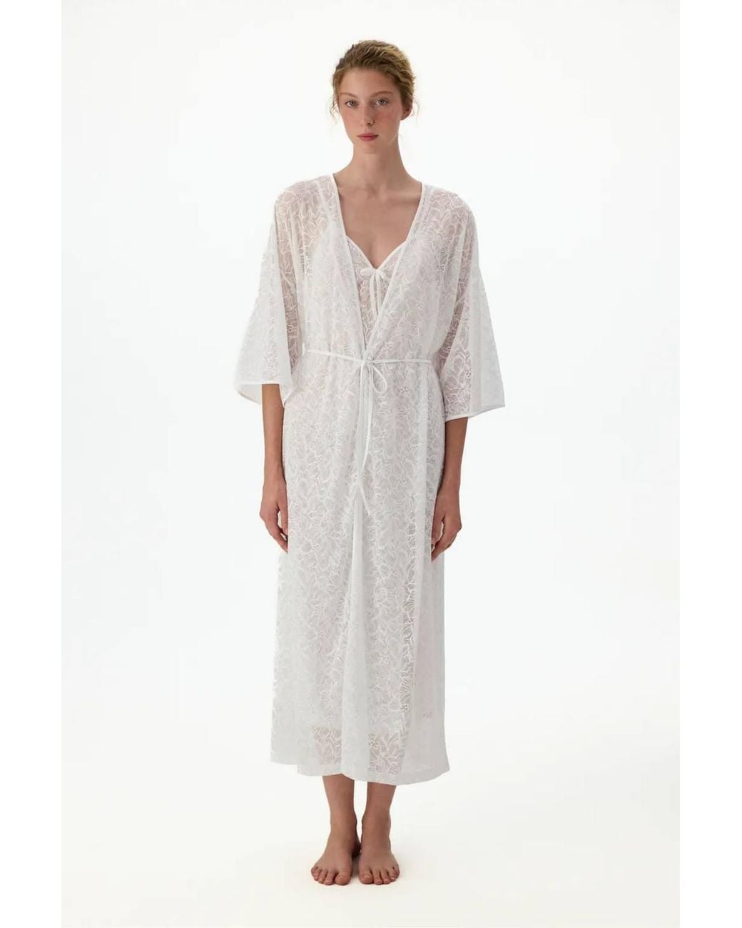 Penti White Bridal Delicate Lace Nightgown