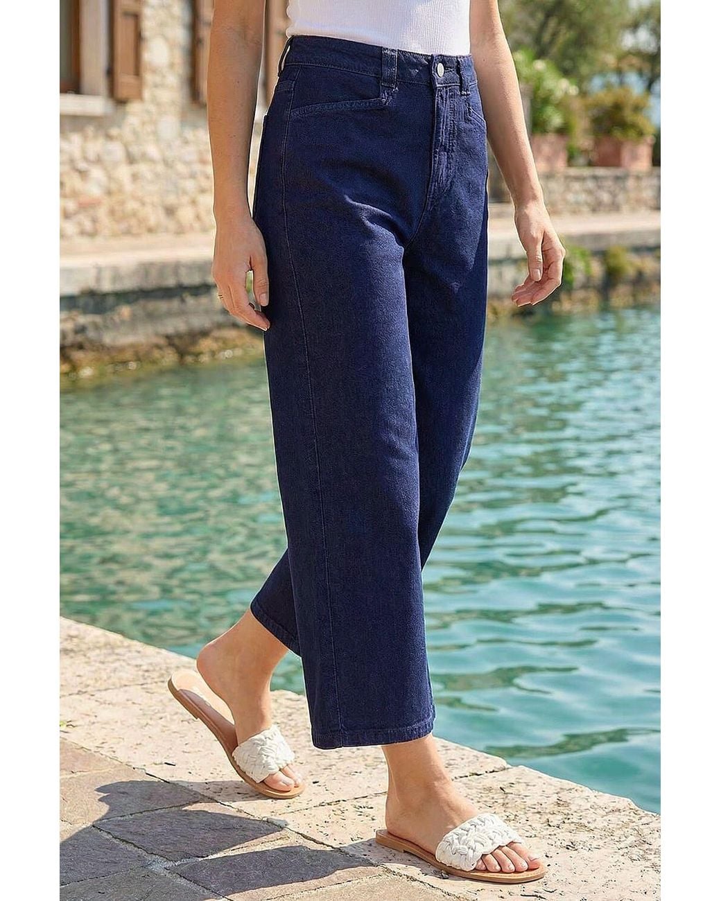 D.u.s.k Blue Denim Pocket Detail Wide Leg Culotte