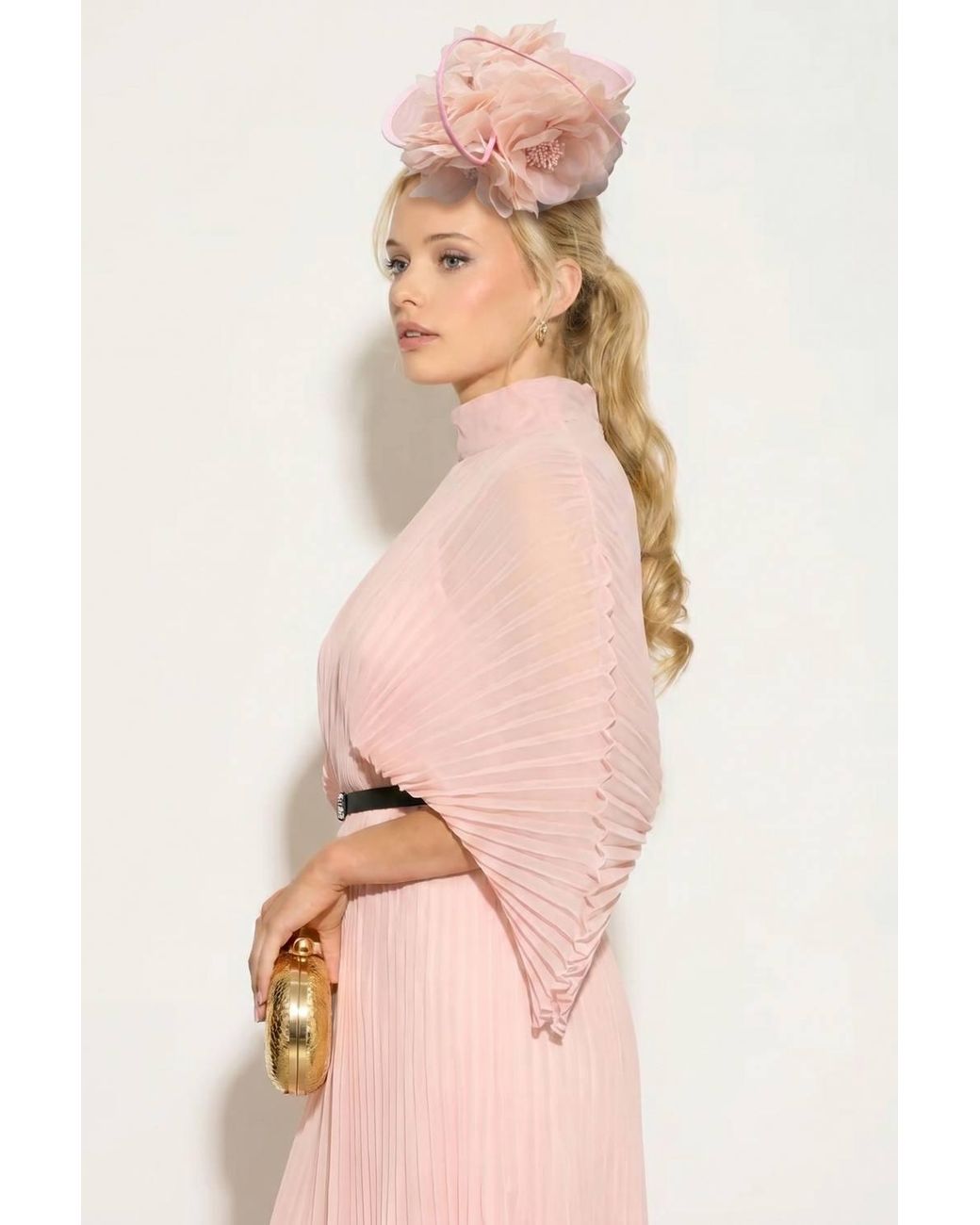 CY Pink Statement Floral Fascinator Headpiece