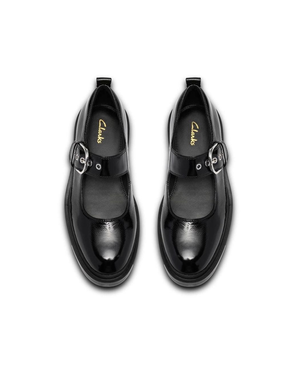 Clarks Black Previa Bar Patent Mary Jane