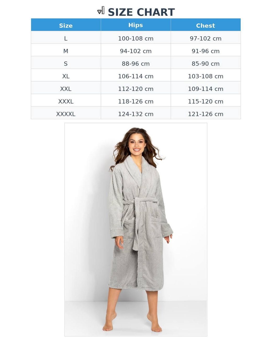 KDMD Gray Long Shawl Collar Knit Bathrobe With Pockets