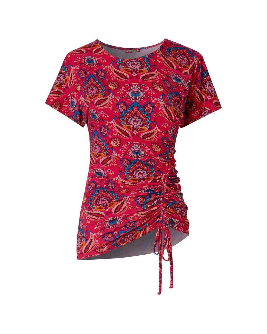 Joe Browns Blue Ruched Side Mandala Print Jersey Top
