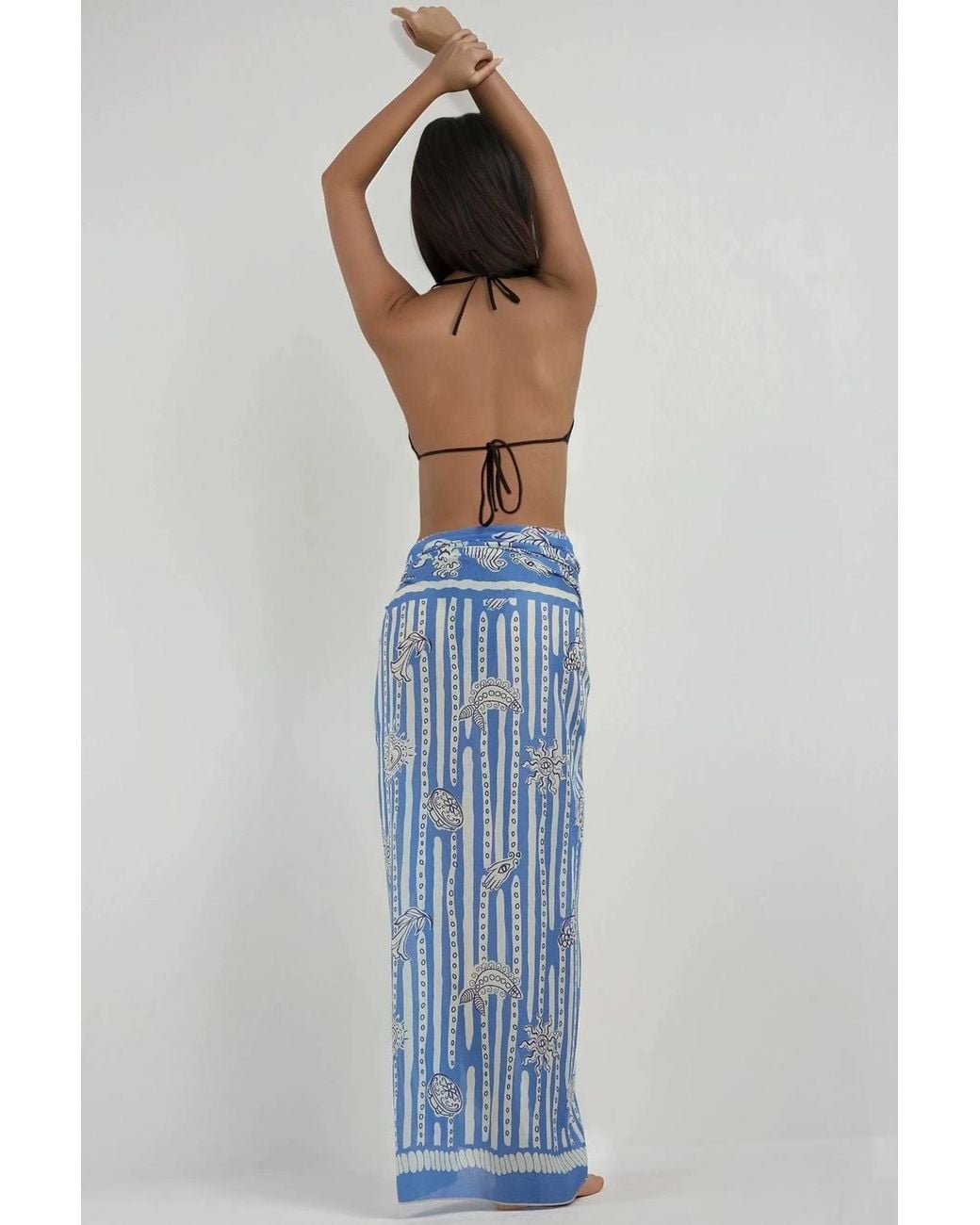 Hiccup Blue Printed Beach Maxi Cover-Up