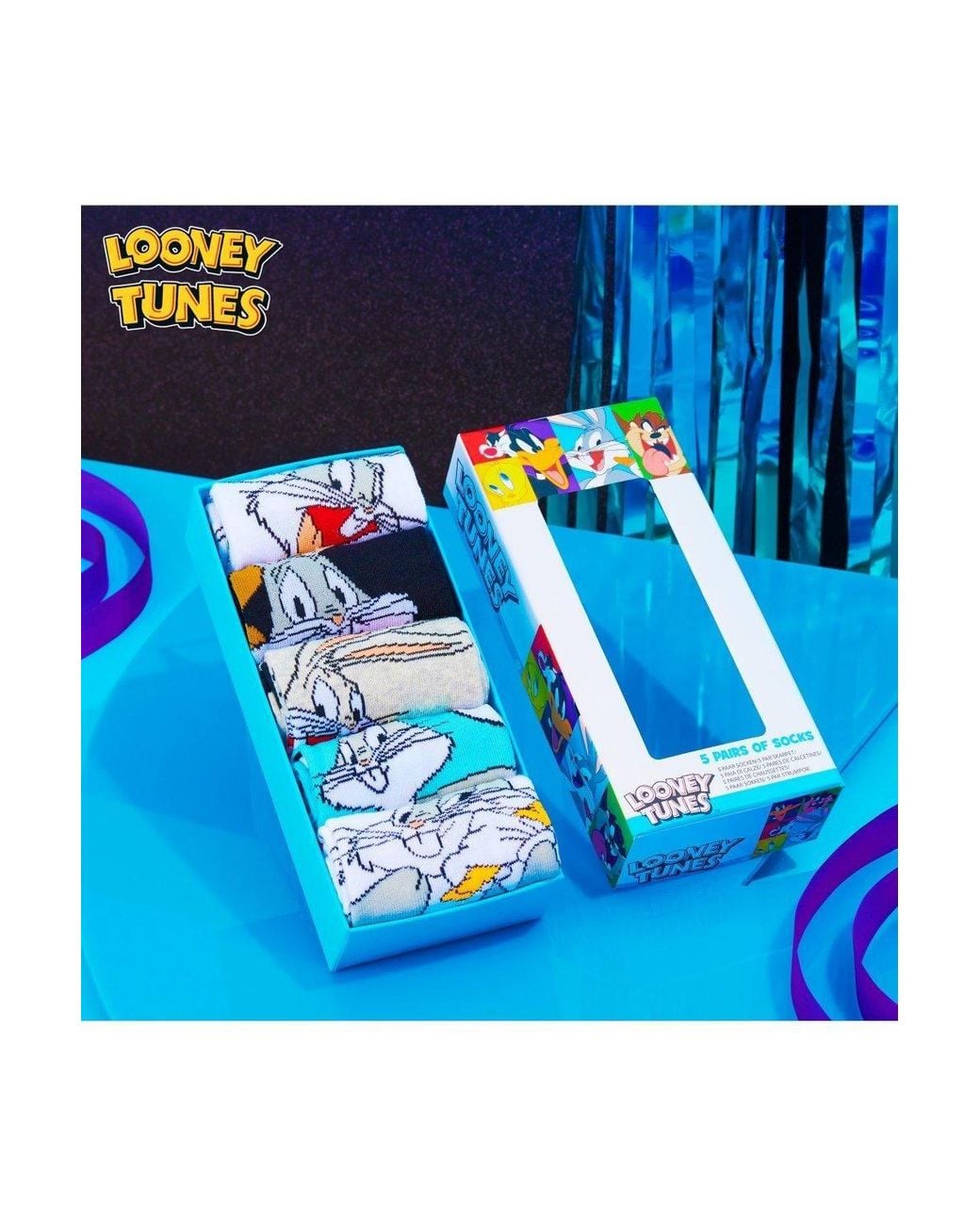 Looney Tunes Blue Bugs Bunny Socks 5 Pack for men