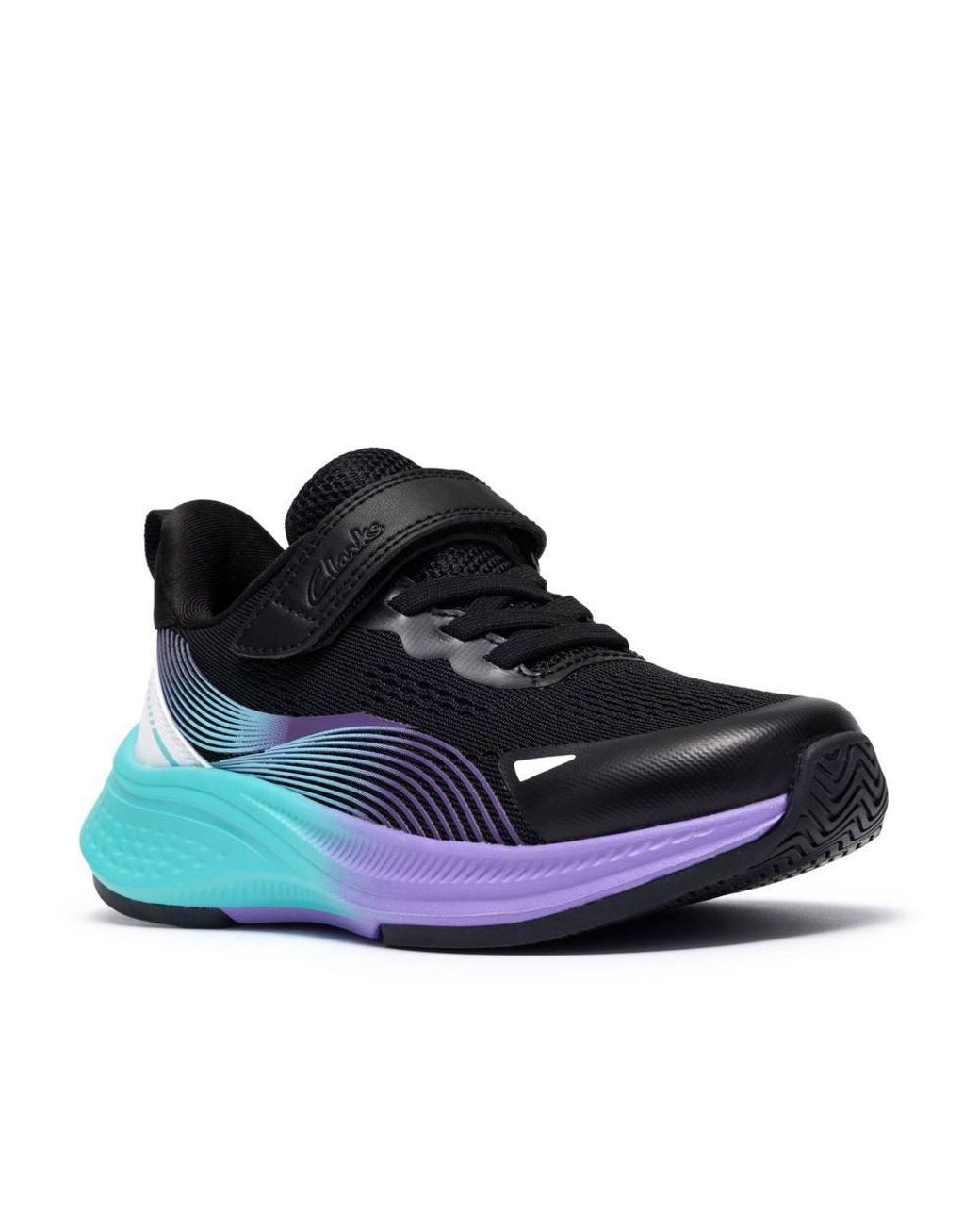 Clarks Blue Lumen Hero Kid Combination Trainers, Riptape
