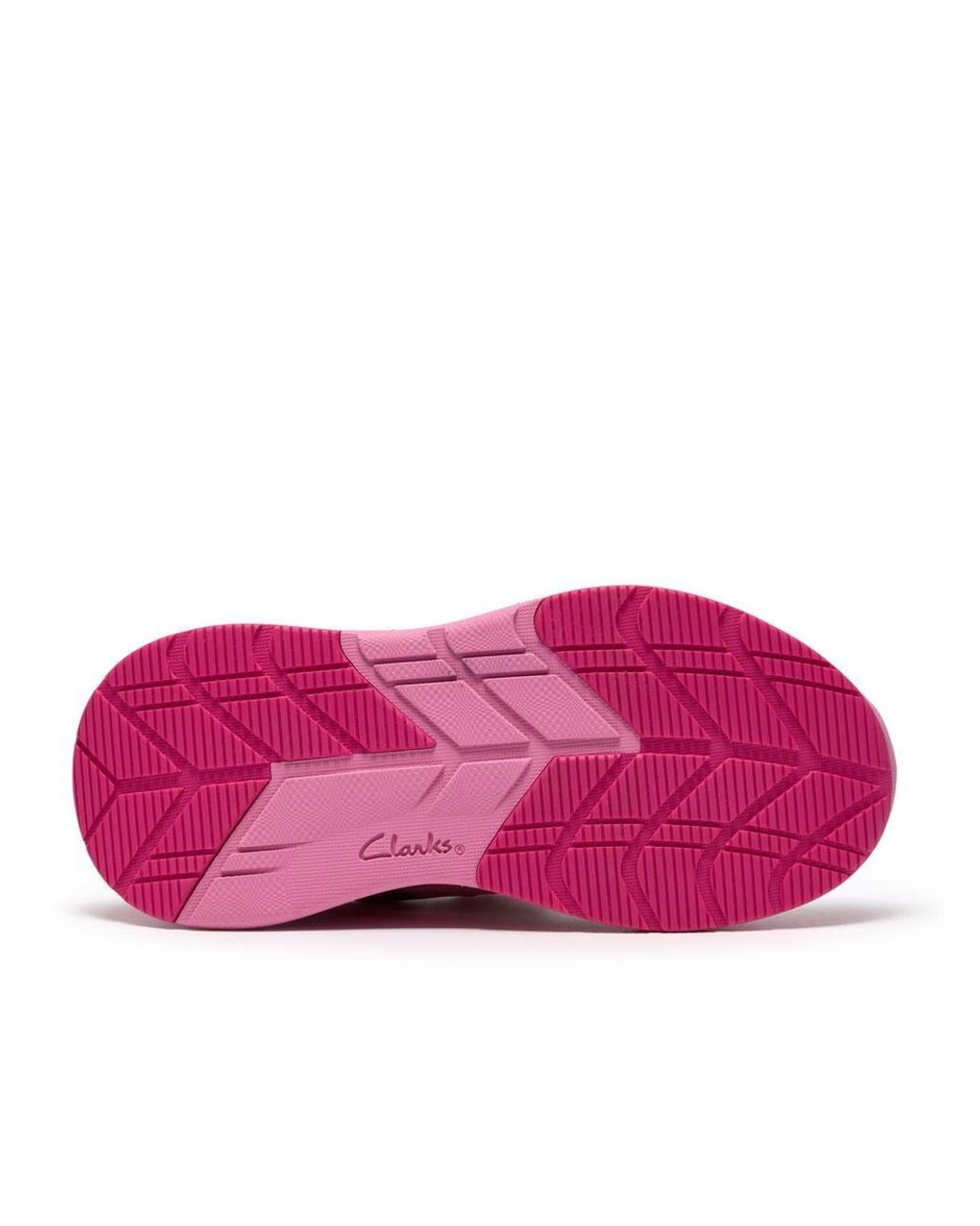 Clarks Pink Gleam Fly Kid Trainers, Riptape