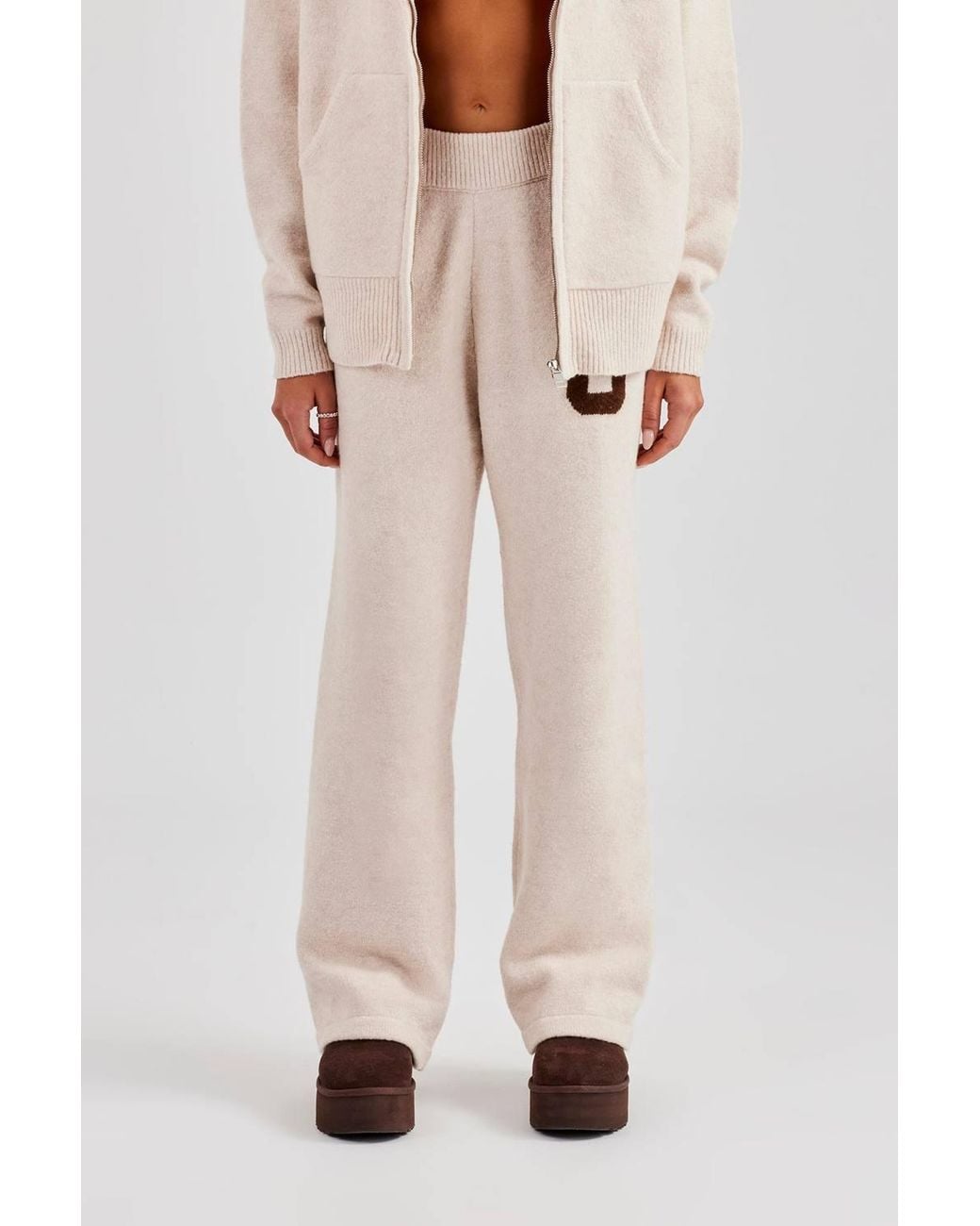 CERNUCCI Pink Knitted Wide Leg Jogger