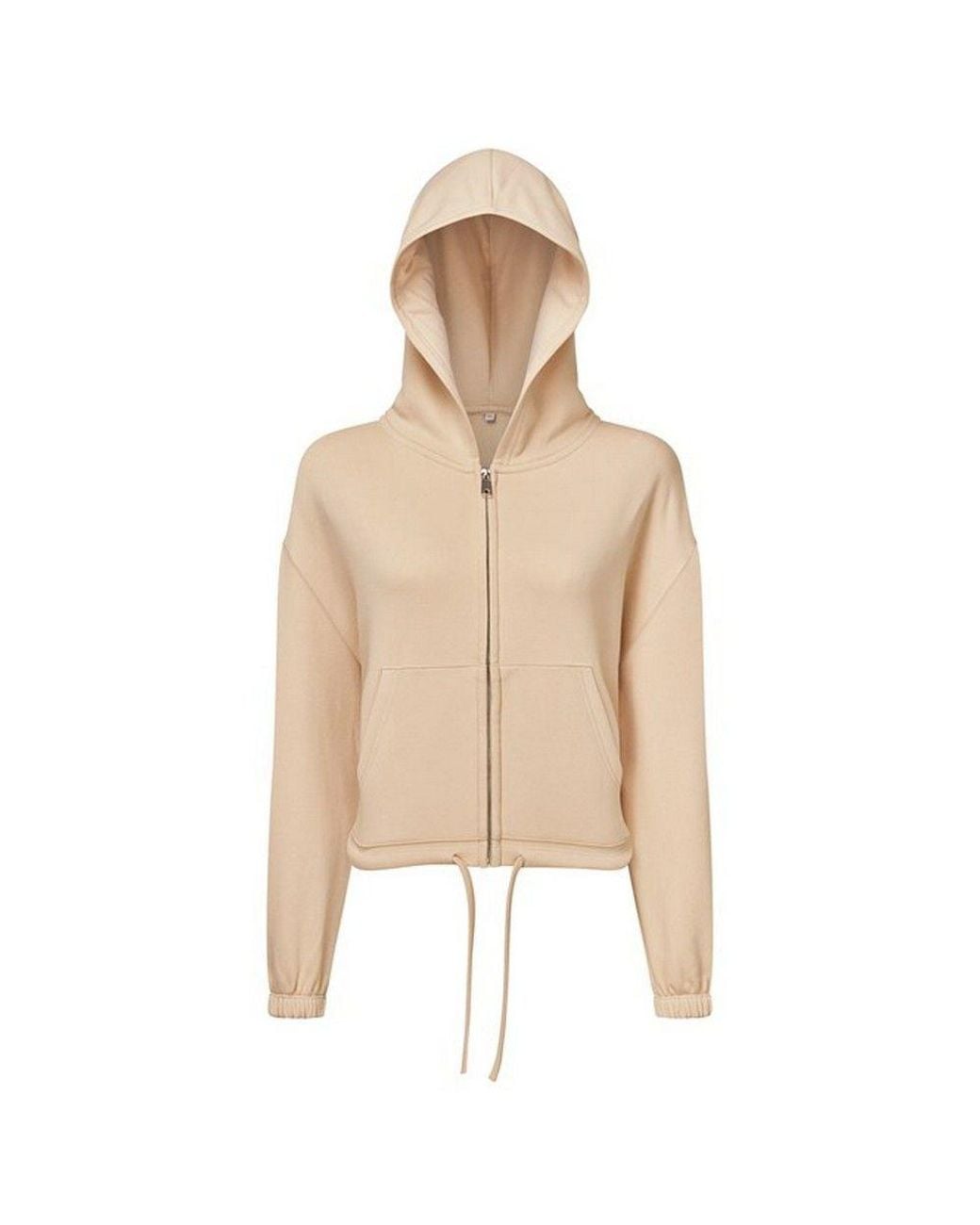 Tridri Natural Cropped Oversized Full Zip Hoodie