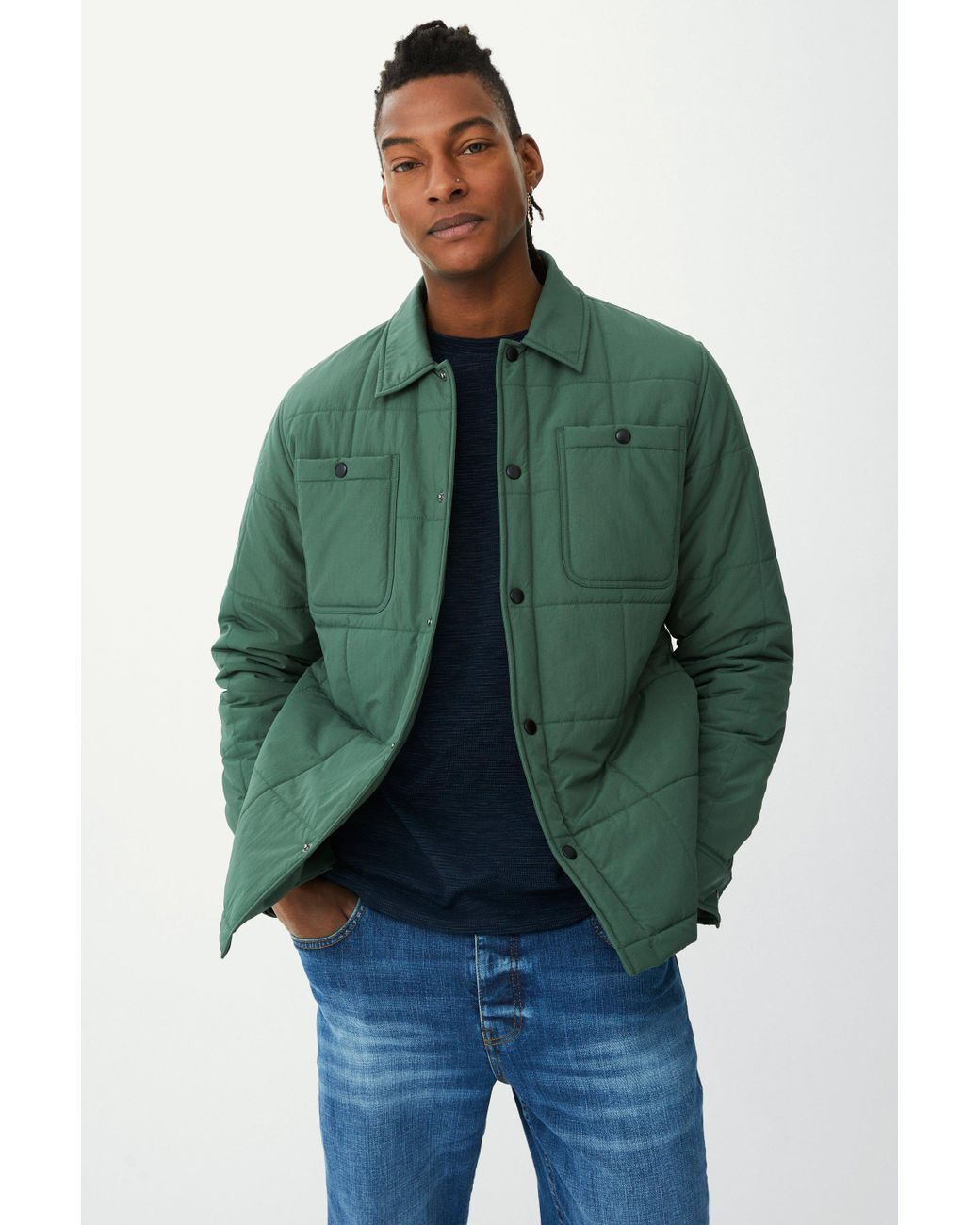 Mantaray Quilt Shacket in Green for Men Lyst UK