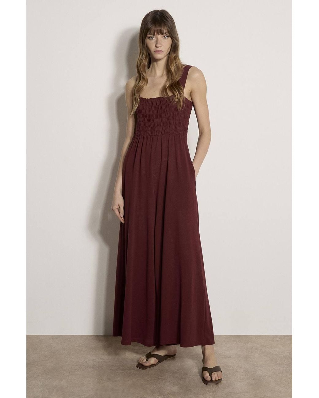 Apricot Purple Wide-Leg Cotton Blend Jersey Jumpsuit