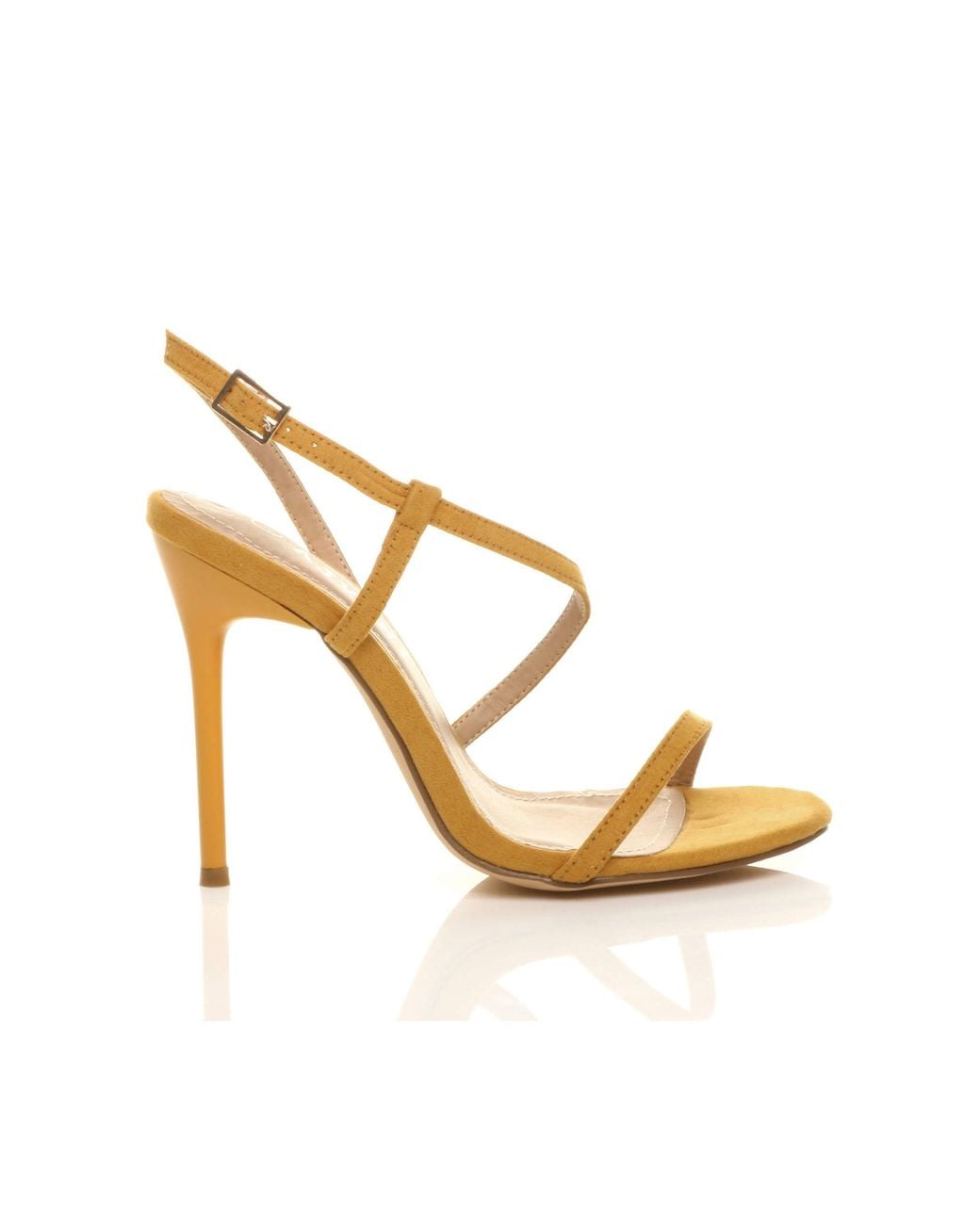 AJVANI Metallic High Heel Party Barely There Sandals