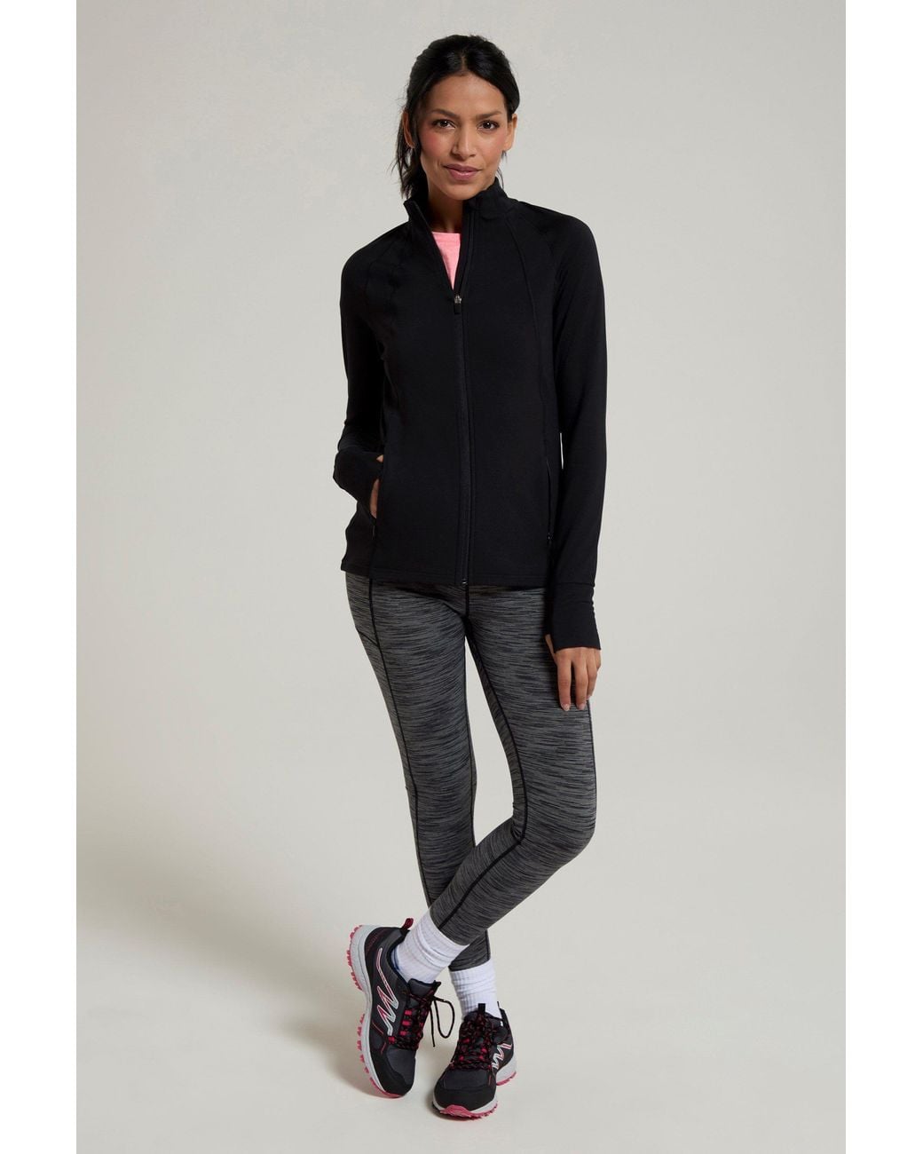 Mountain Warehouse 'Blackout' Full Zip Active Midlayer Jacket Stretchy Quick Wick Jumper