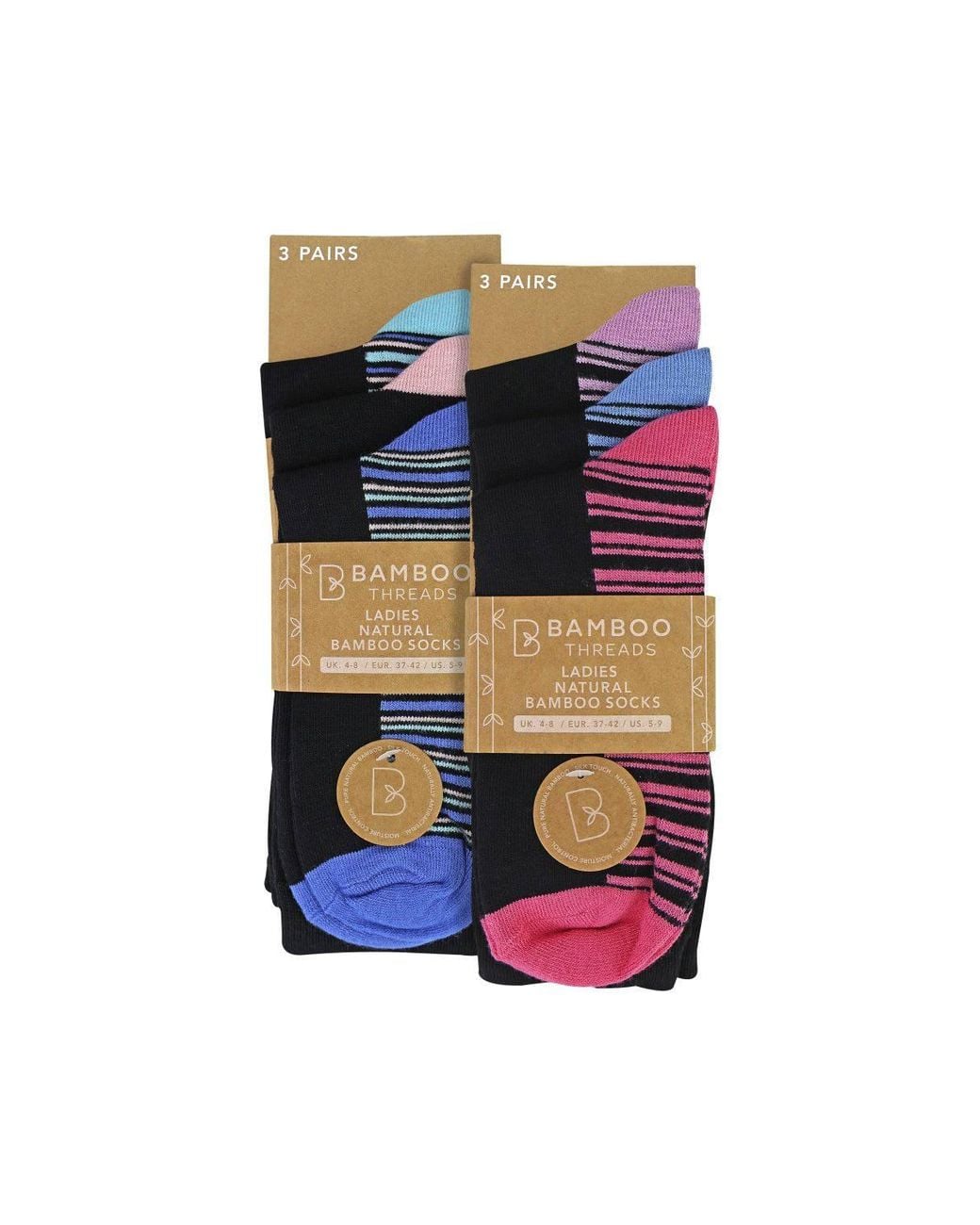 Sock Snob Black 6 Pack Bamboo Socks Soft Breathable Patterned Everyday Socks
