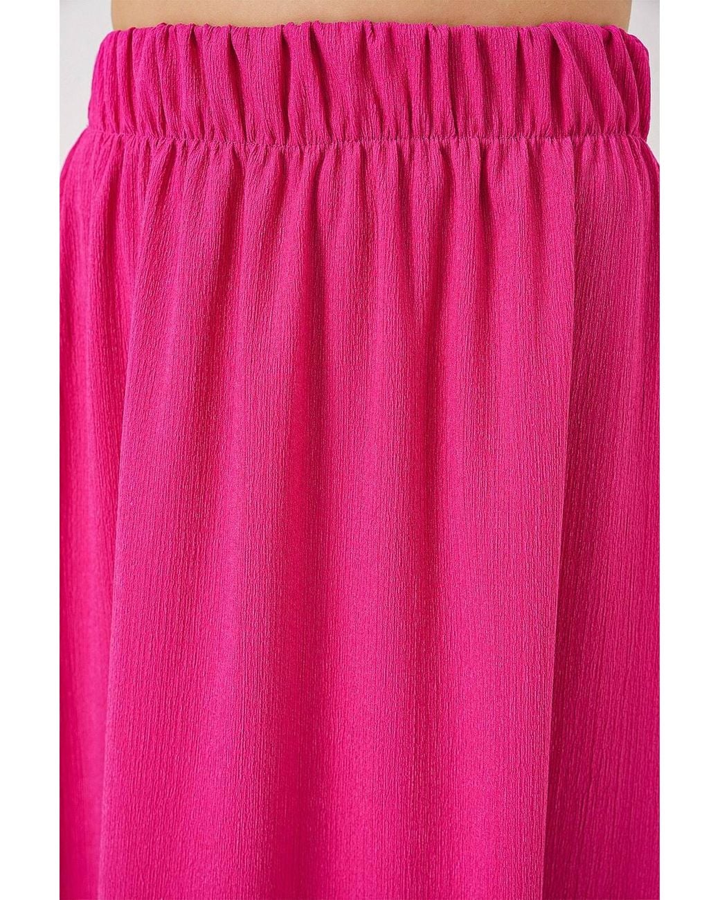Bigdart Pink Textured Maxi Knit Skirt With Elastic Waist