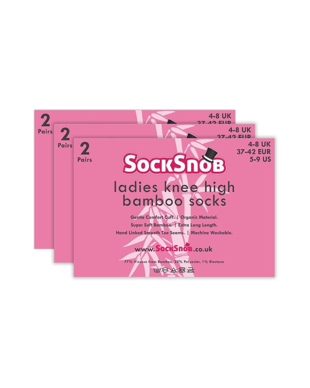Sock Snob Black 6 Pairs Long Bamboo Socks