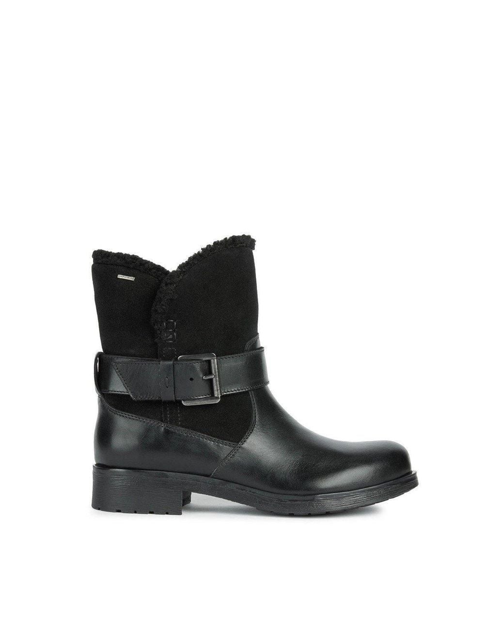 Geox Black 'D Rawelle B' Abx A Leather Ankle Boots