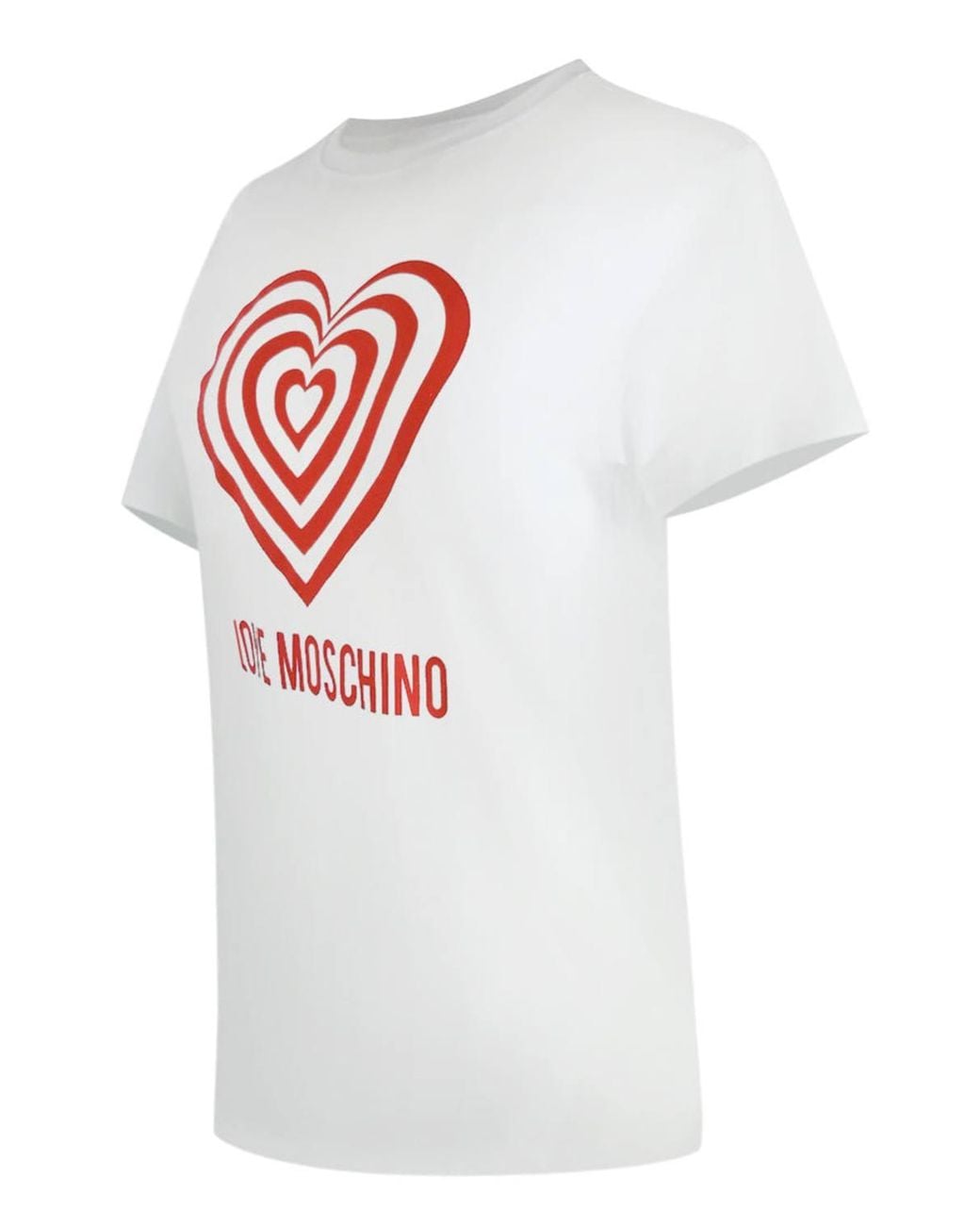 Love Moschino Gray Hypno Heart Short Sleeve Round T-Shirt