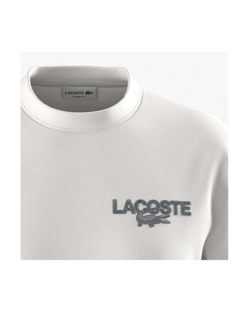 Lacoste White Back Print Graphic T-Shirt Flour for men