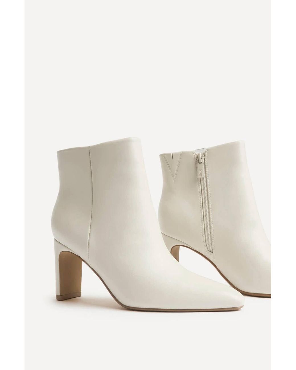 Linzi White Alisha Faux Leather Heeled Ankle Boot
