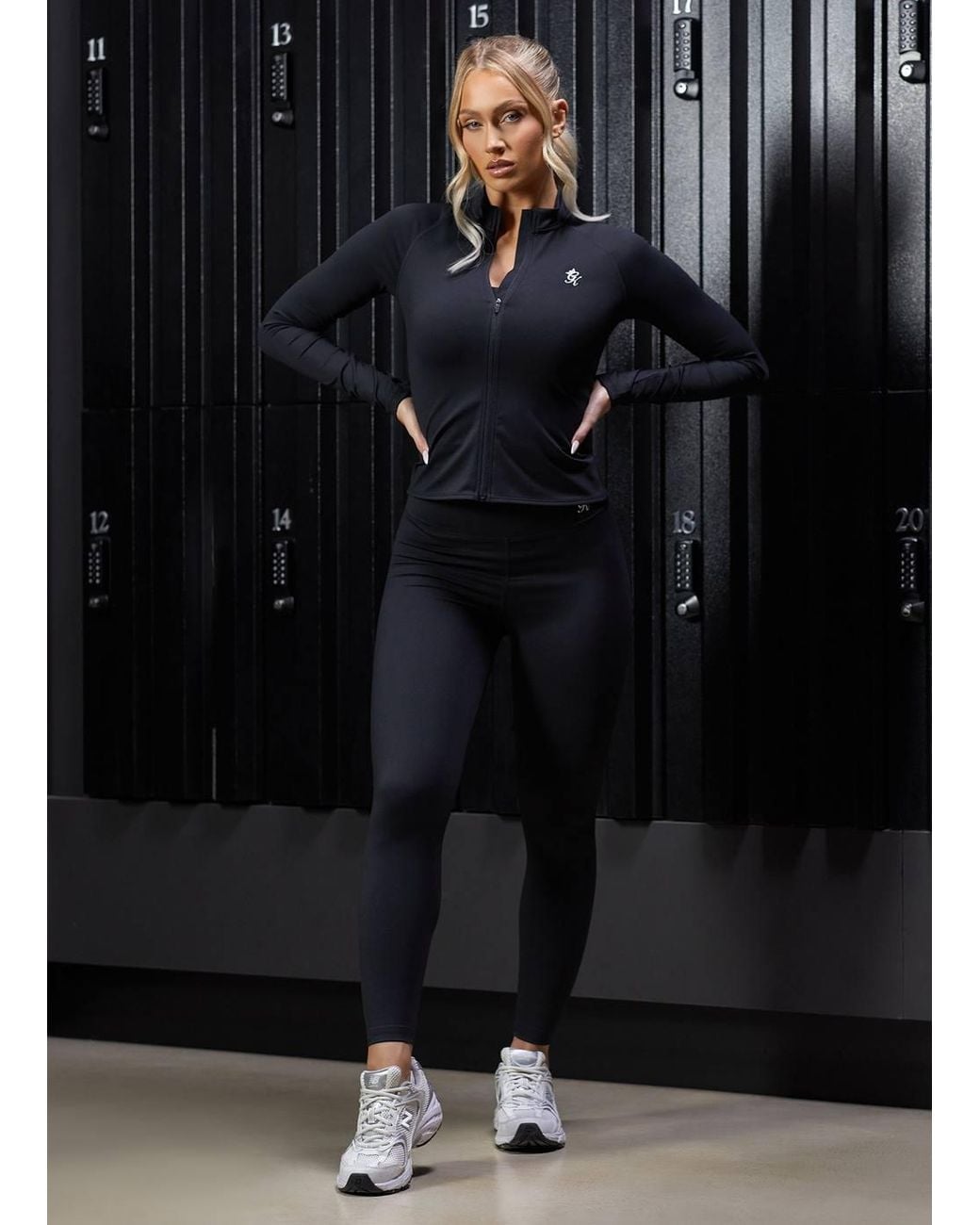 Gym King Blue Full Zip Funnel Neck Slim Fit Jacket