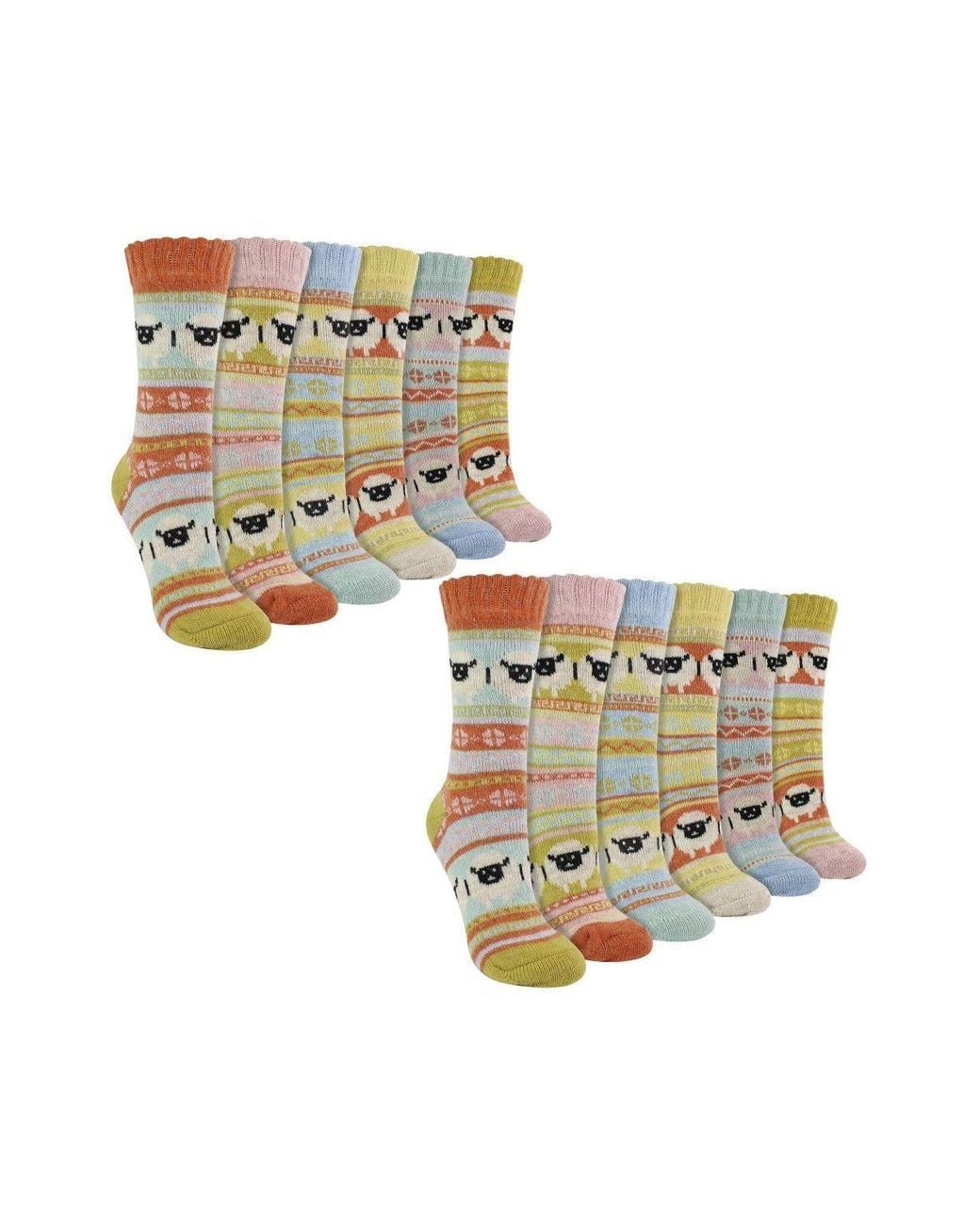 Sock Snob White 12 Pack Alpaca Socks With Sheep Pattern