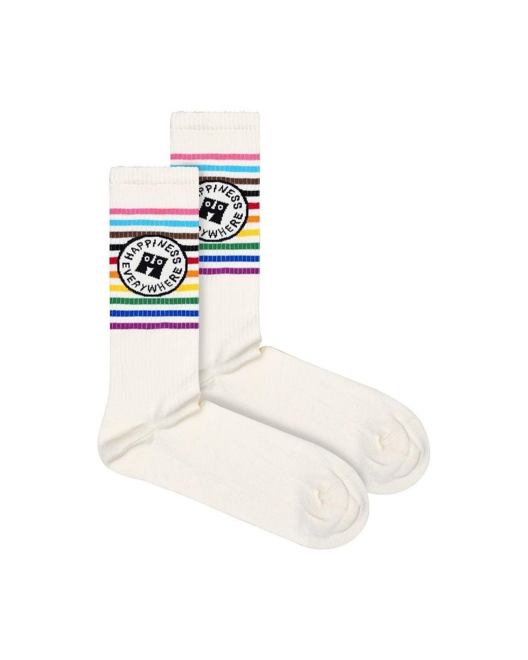 Happy Socks White 1 Pack & Cotton Lgbtq+ Pride Design Socks for men