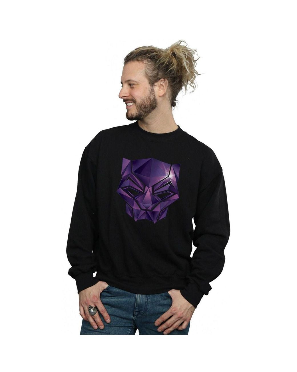Marvel Black Avengers Infinity War Panther Geometric Sweatshirt for men